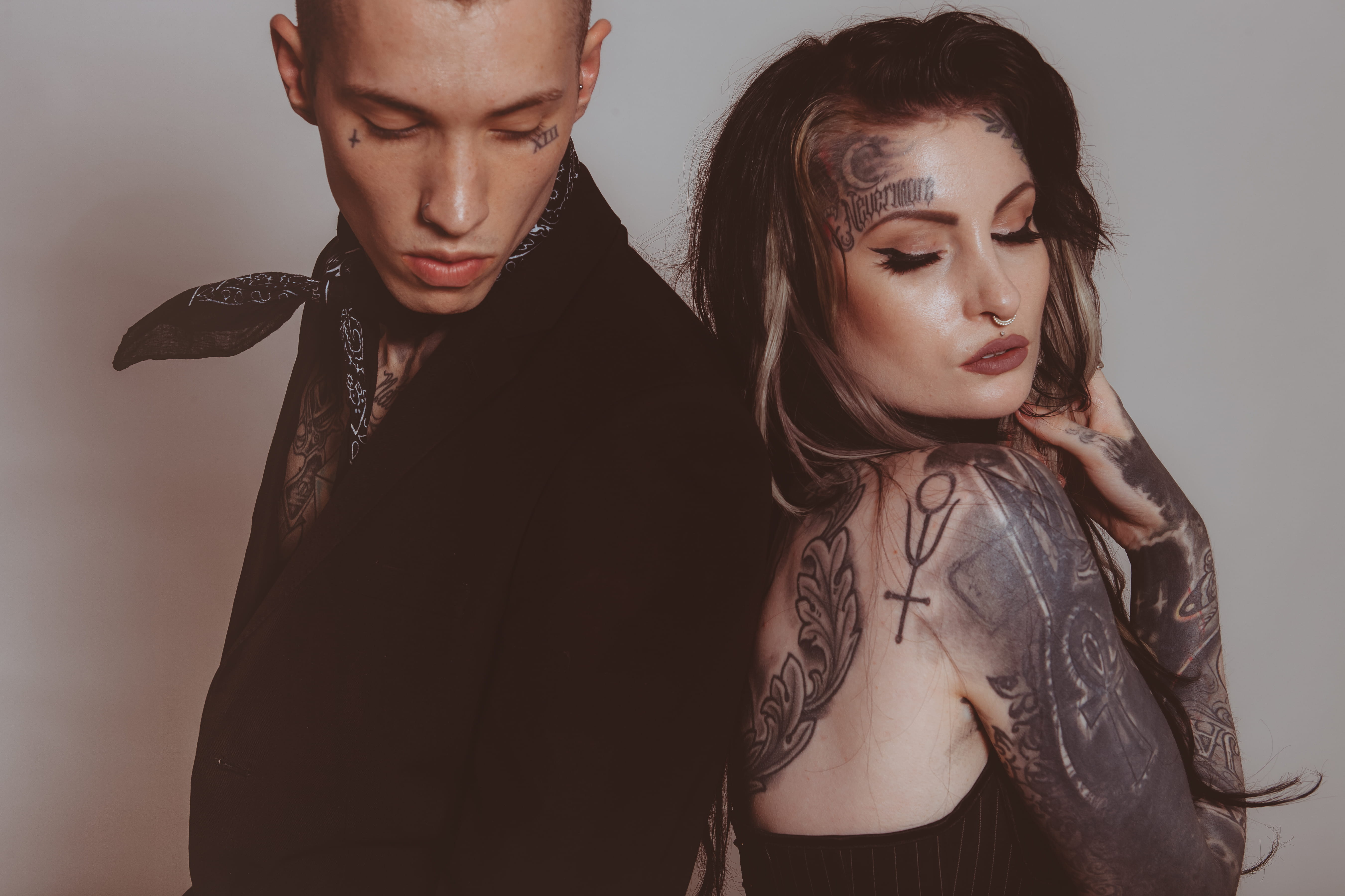 beautiful woman, conflict, couple - relationship, adult, fashion, two people, togetherness, 5K, people, woman, young women, females, girls, standing, inked, HD Wallpaper