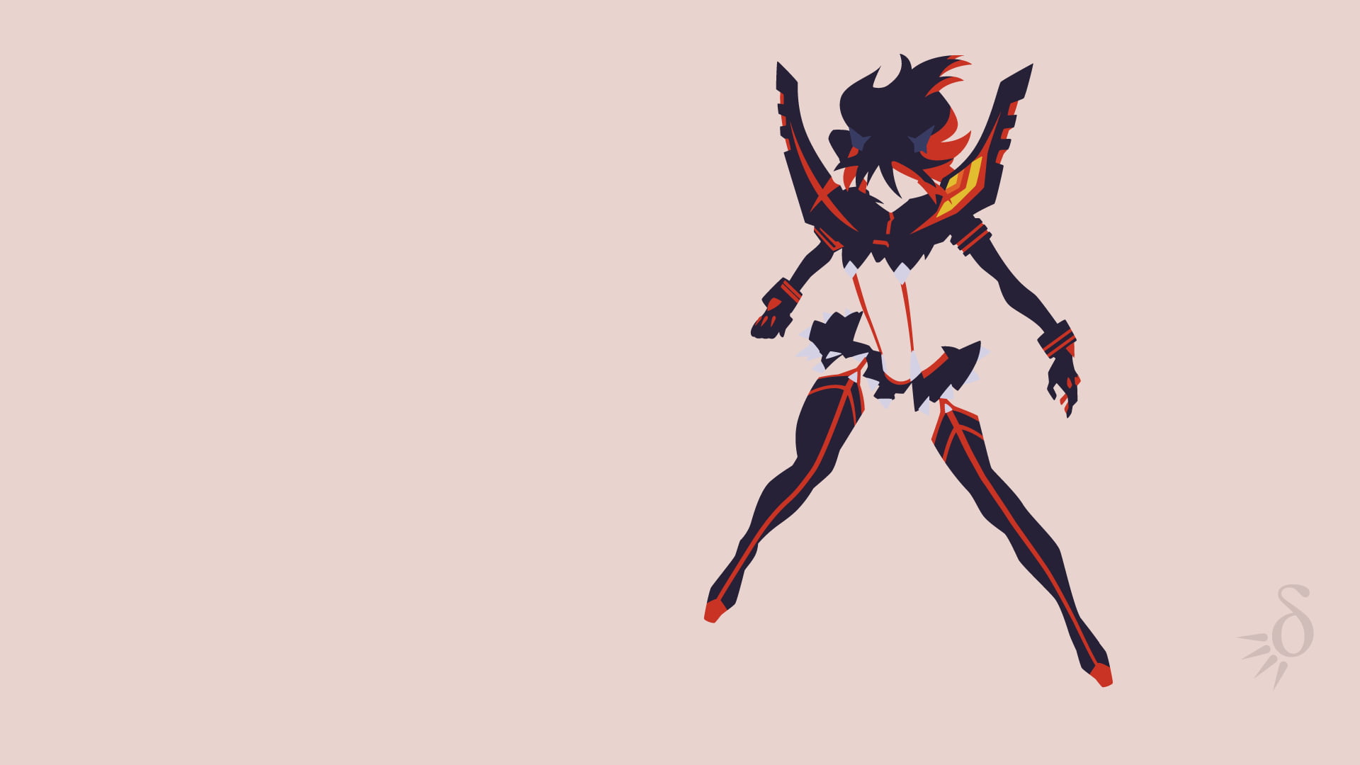 silhouette, game, nature, people, studio shot, abstract, creativity, backgrounds, Kill la Kill, Matoi Ryuuko, animal themes, animal, superhero, pattern, HD Wallpaper
