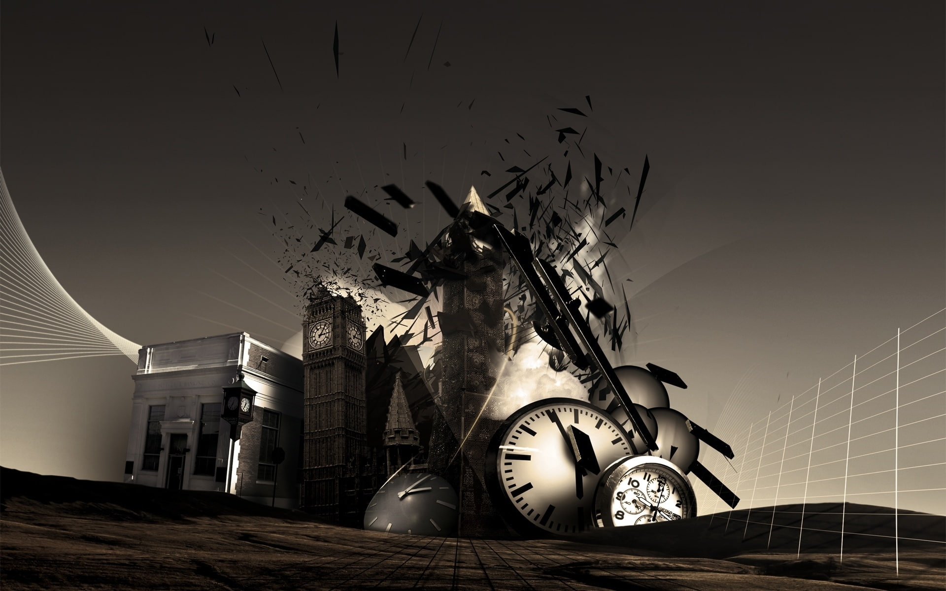 time, 1080P, fantasy, watches, HD Wallpaper