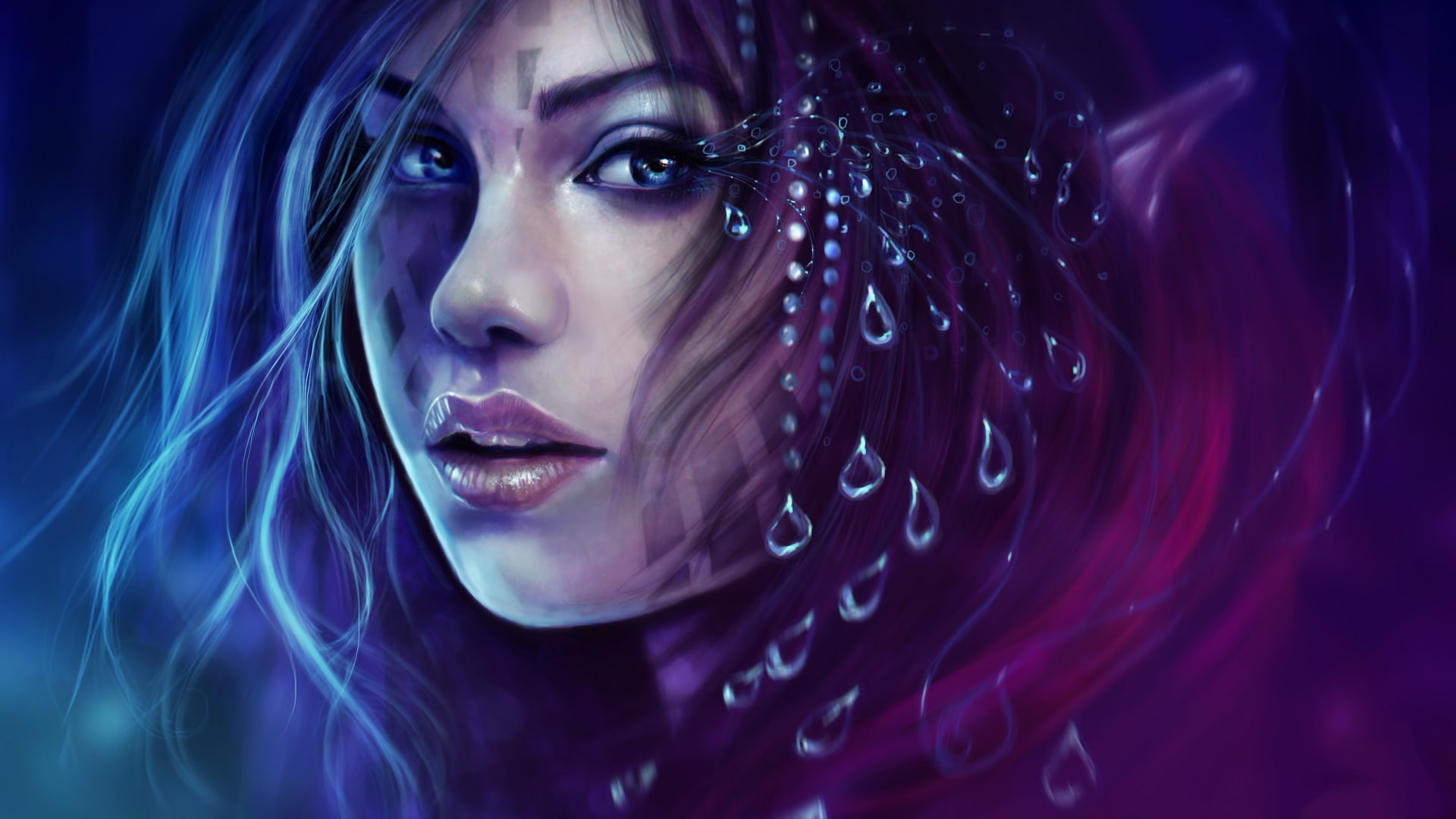 artistic, 1080P, girl, hollow, tears, HD Wallpaper