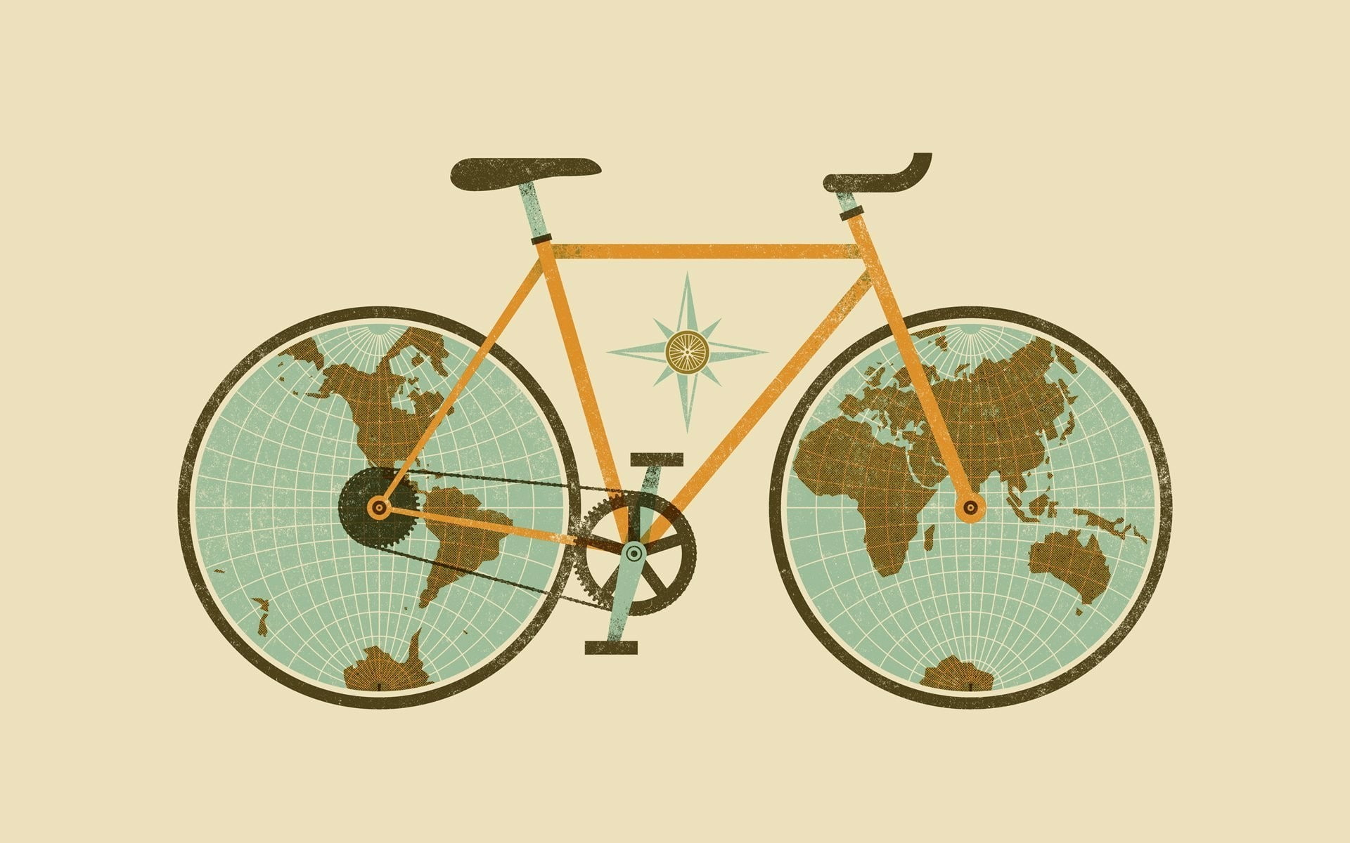 globes, simple background, minimalism, artwork, world map, 1080P, HD Wallpaper