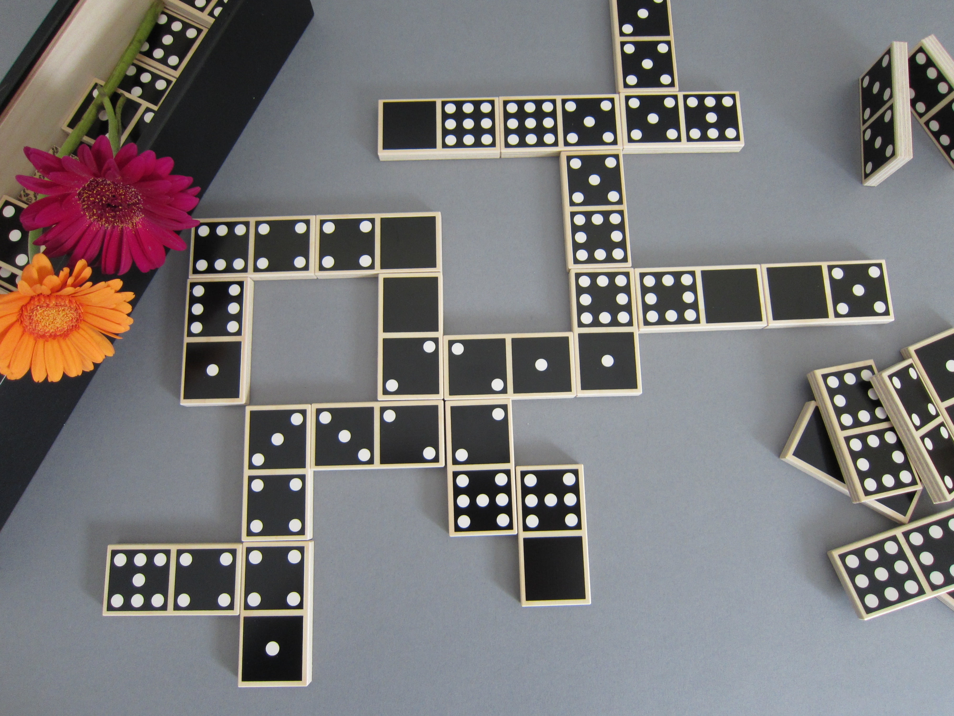 mind game, number, close-up, dominoes, domino, flowering plant, directly above, no people, high angle view, text, arts culture and entertainment, table, HD Wallpaper
