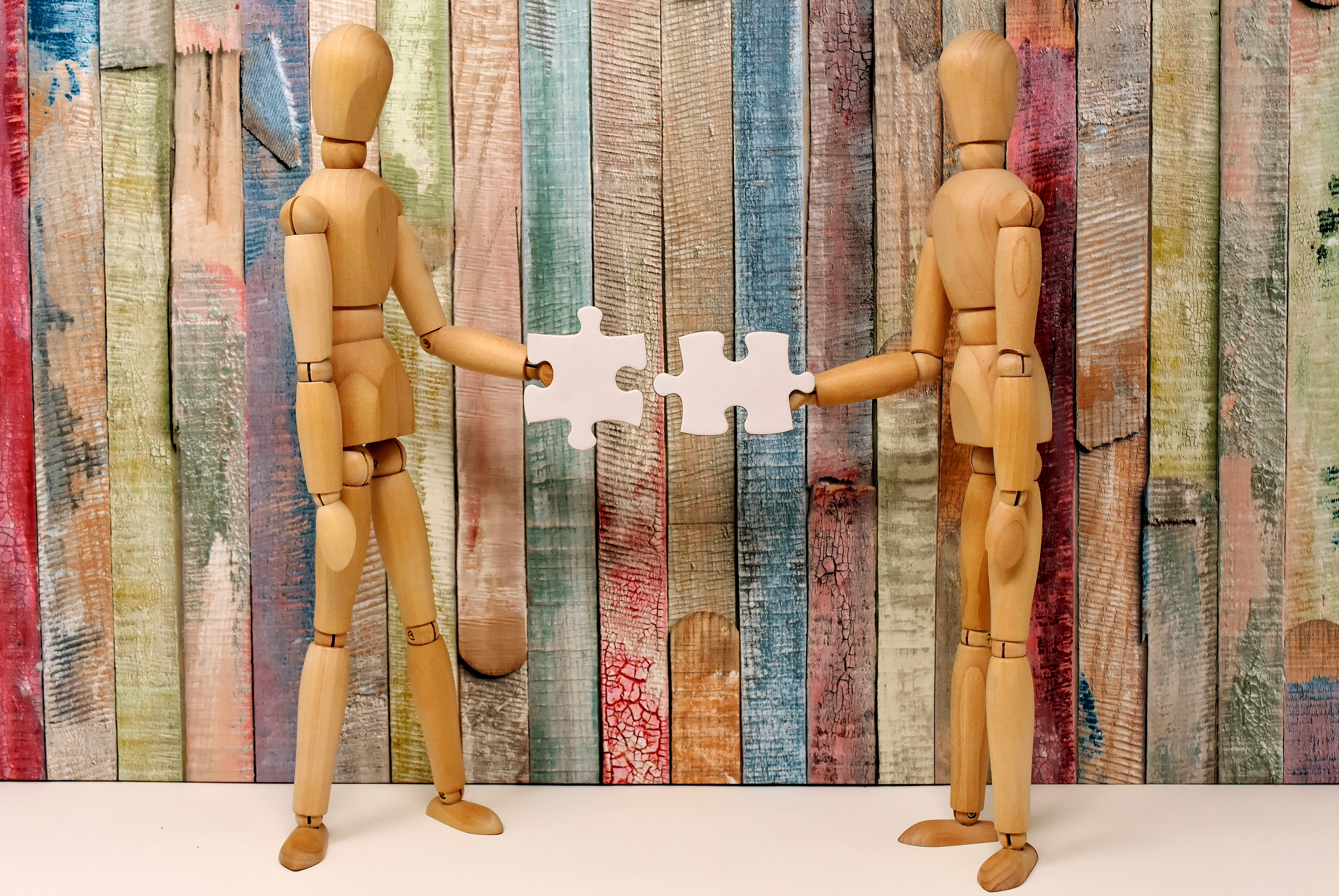 piece, human, fit together, puzzle, unit, store, still life, mannequin, wooden, doll, multi colored, retail display, retail, team, 5K, creativity, partnership, HD Wallpaper