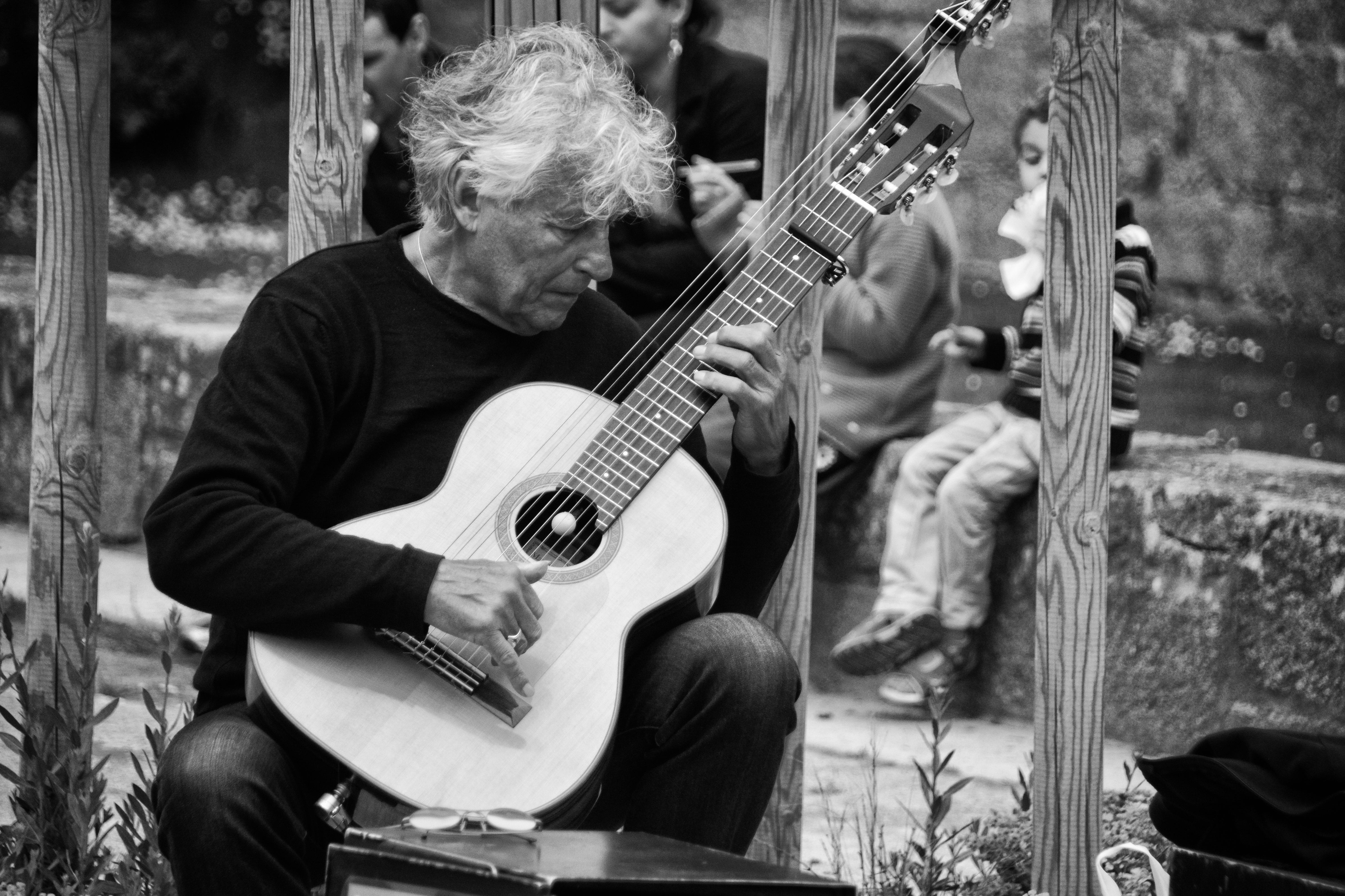 two people, senior adult, 5K, string instrument, sitting, adult, men, artist, arts culture and entertainment, Musician, playing, man, leisure activity, HD Wallpaper