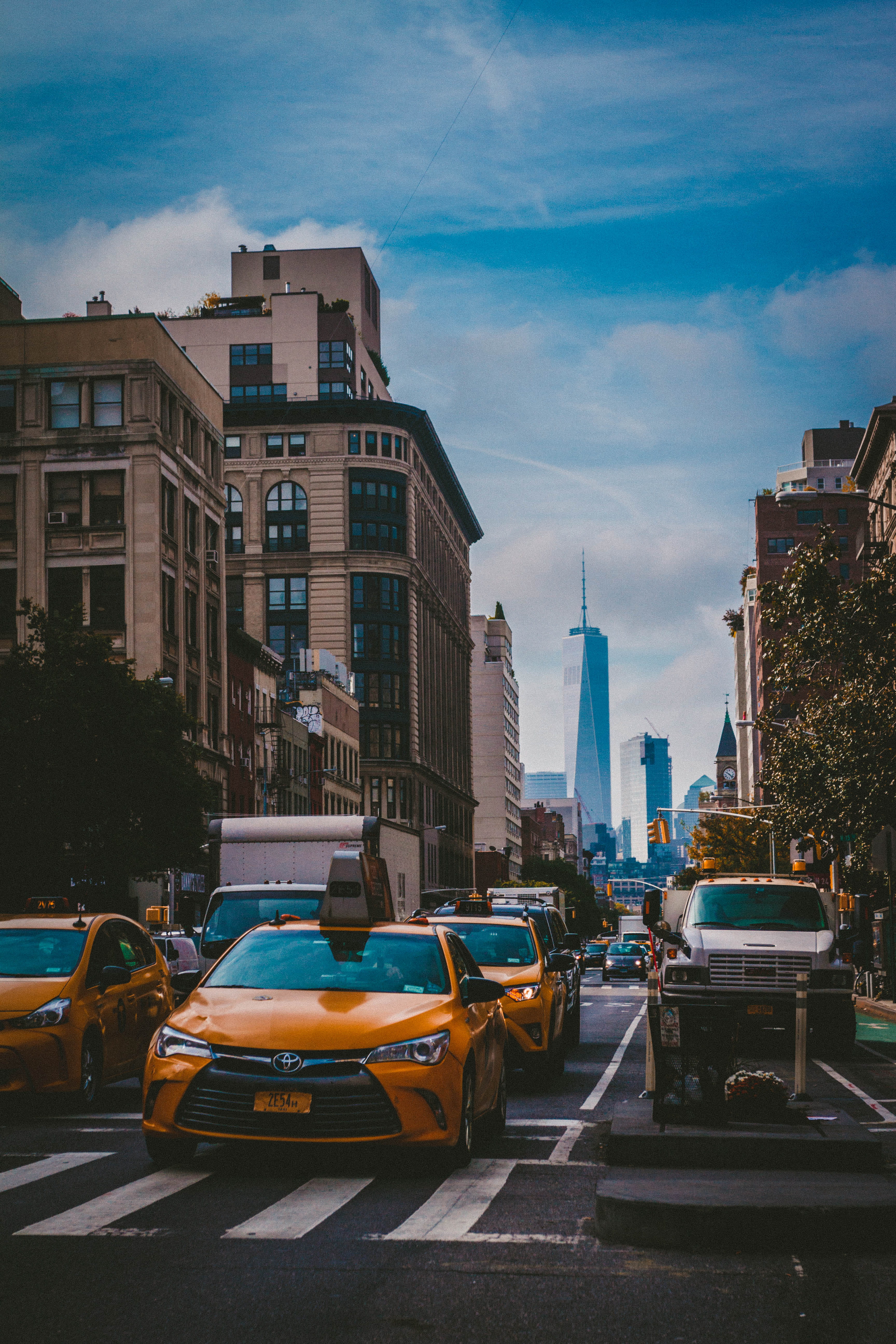mode of transportation, wtc, car, 5K, day, no people, manhattan, nyc, motor vehicle, new york city, nature, built structure, photography, road, new york, Phone HD Wallpaper