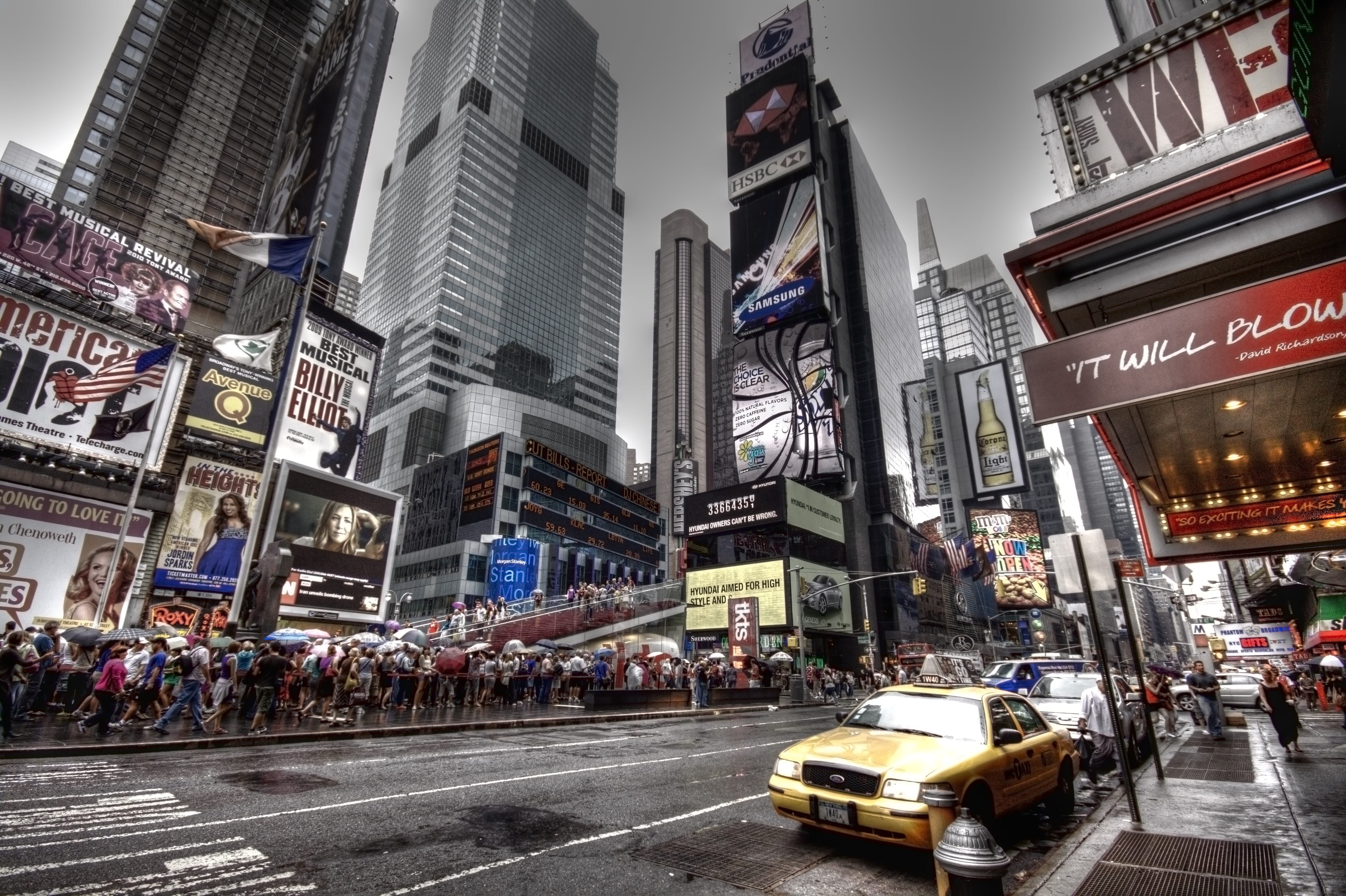 city, city street, travel destinations, built structure, city life, along, road, building exterior, outdoors, new york, ny, New York Times, york, taxi cab, HD Wallpaper