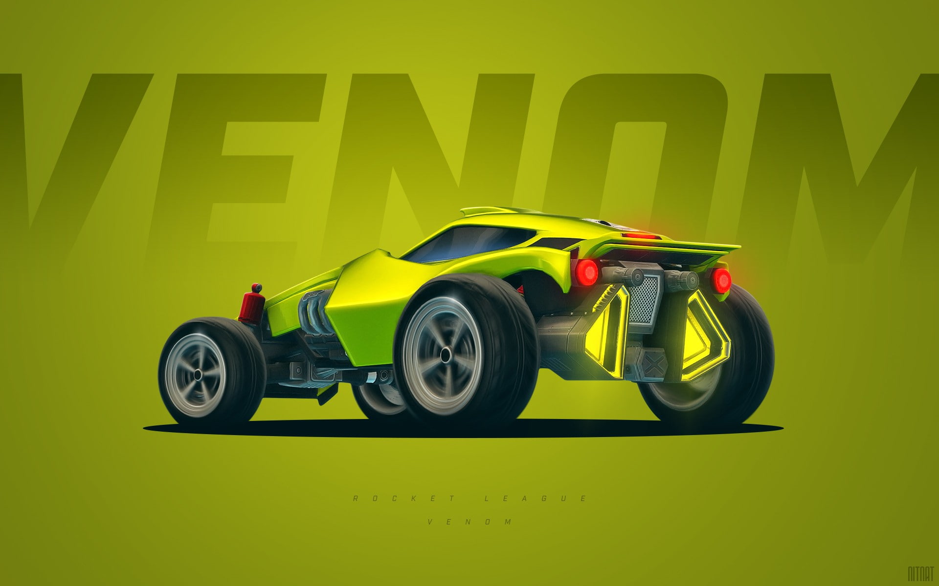 green color, technology, mode of transportation, competition, wheel, no people, Venom, speed, Rocket League, 1080P, sport, video games, motorsport, communication, HD Wallpaper