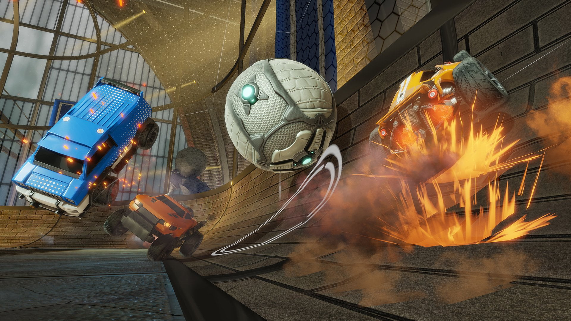 transparent, large group of objects, blurred motion, 1080P, close-up, Video Game, glass - material, no people, still life, sunlight, Rocket League, indoors, HD Wallpaper