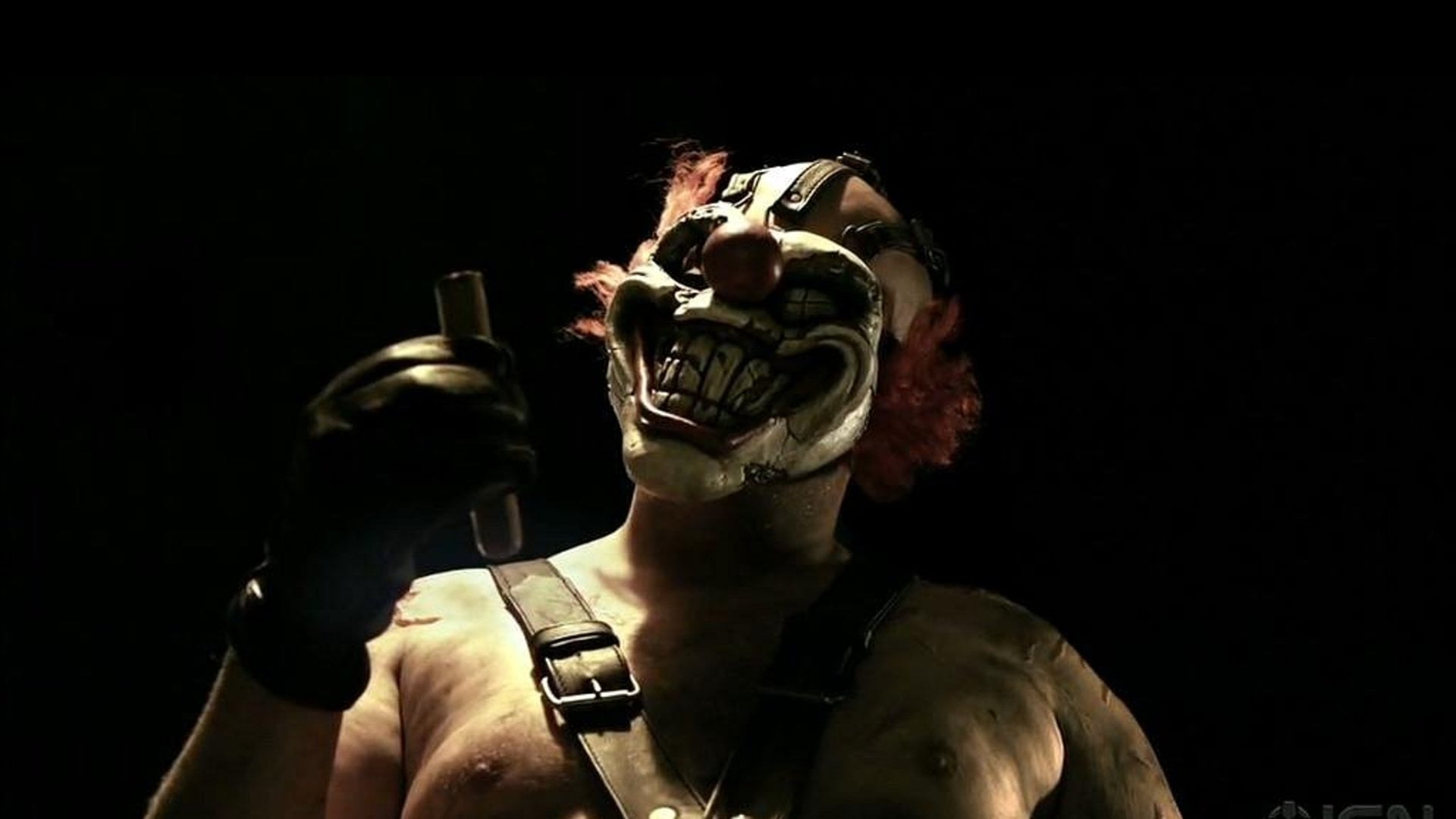 athlete, men, young adult, holding, one person, adult, indoors, portrait, 1080P, mask, headshot, studio shot, strength, disguise, Video Game, Twisted Metal, HD Wallpaper