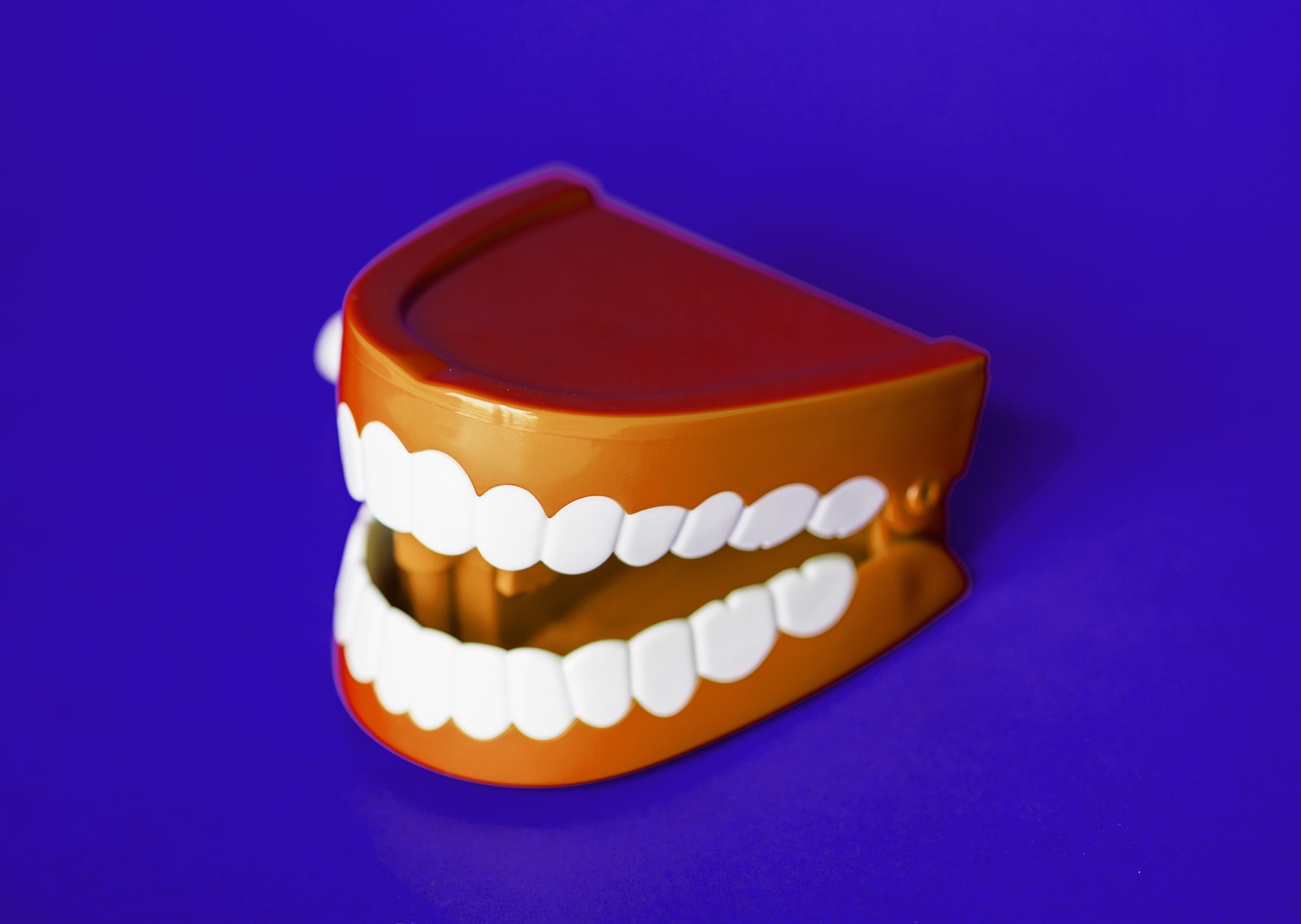 artificial, white color, clinic, beauty, studio shot, close up, colorful, close-up, chattering teeth, denture, blue, medicine, clean, bright, blue background, HD Wallpaper
