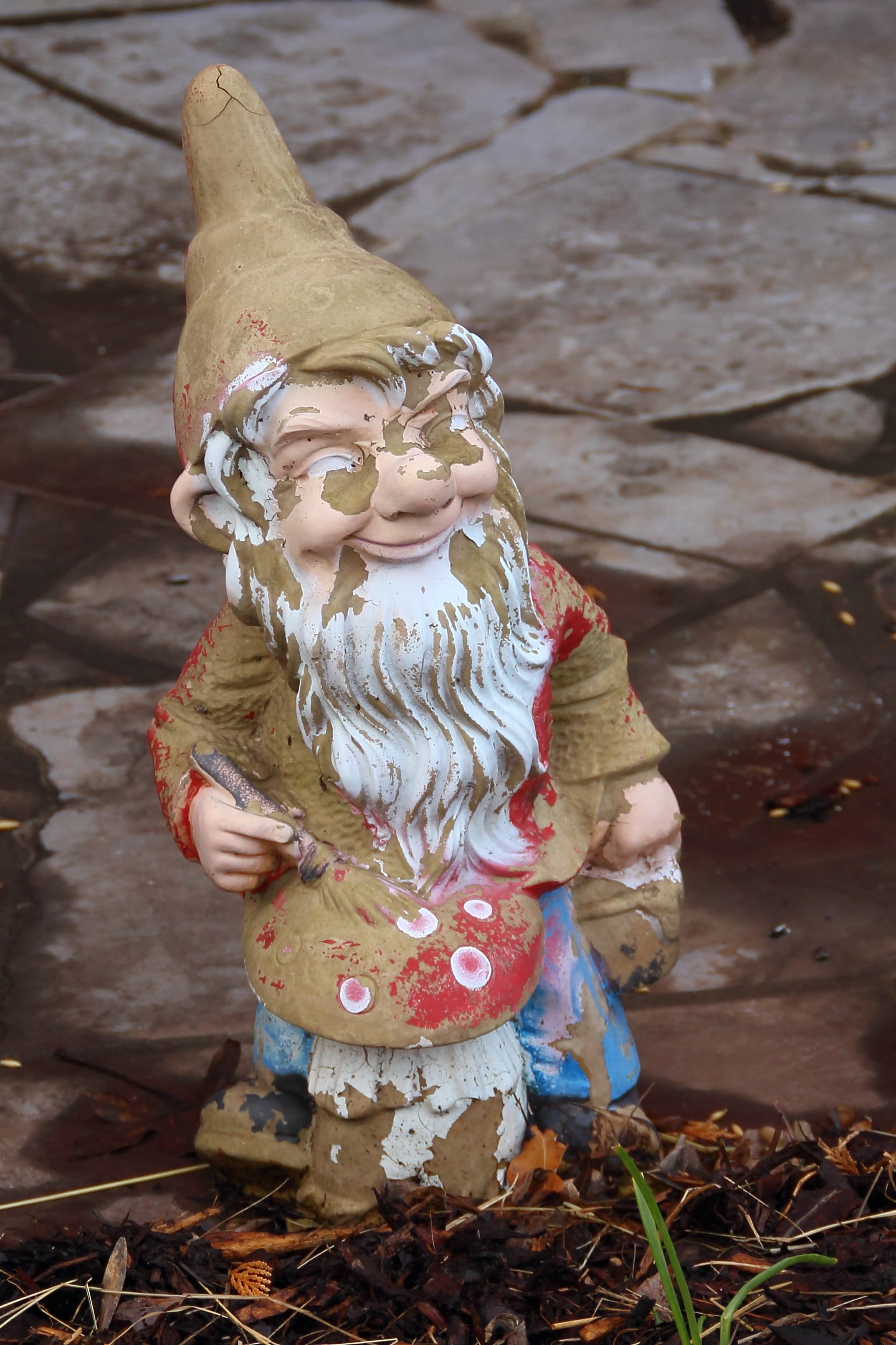 gnome, male likeness, innocence, lapsed, Garden Gnome, break up, females, female likeness, garden figurines, figure, statue, art and craft, high angle view, Phone HD Wallpaper
