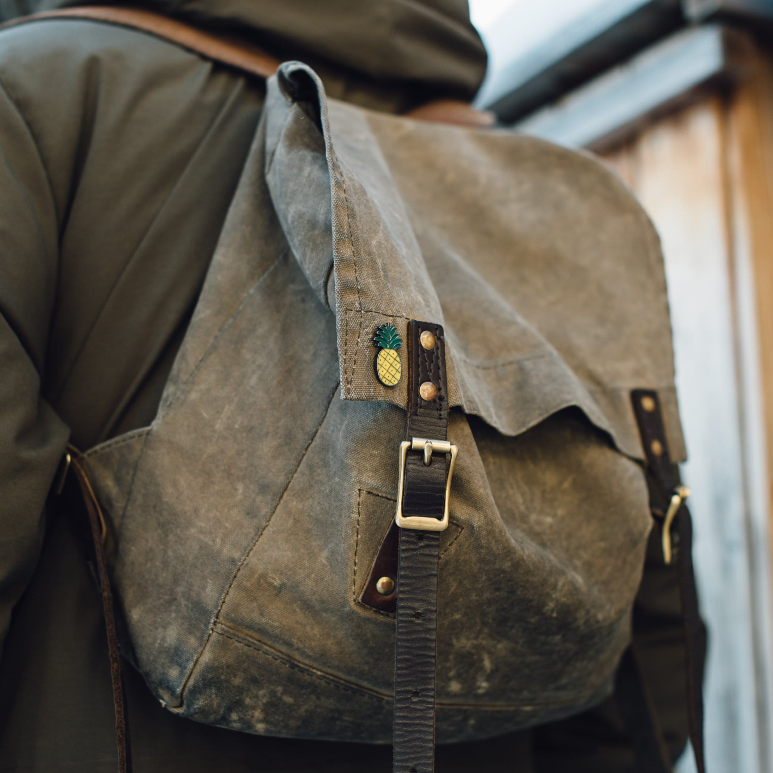 indoors, military, pin, uniform, backpack, close-up, Student, brown, old, Vintage, the past, Hipster, leather, wood - material, Winter, enamel, Education, Phone HD Wallpaper