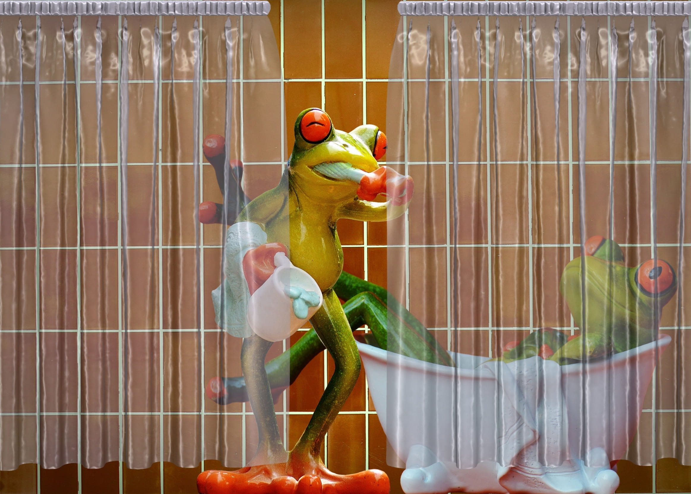 animal themes, art and craft, animal, brushing teeth, no people, funny, animals in captivity, close-up, representation, wash, day, birdcage, cage, bird, HD Wallpaper