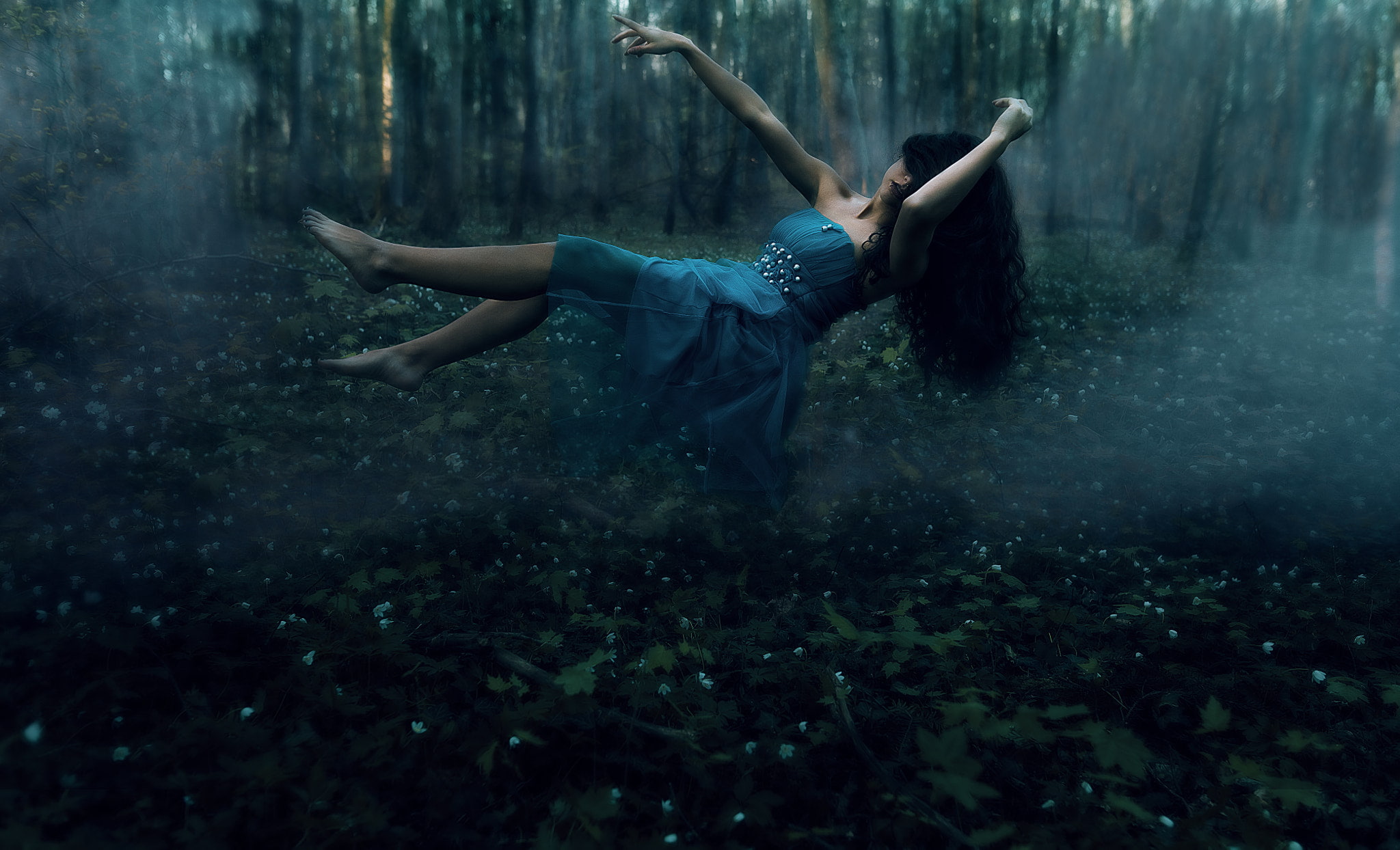 tree, one person, outdoors, arms raised, full length, 1080P, women, adult, day, 500px, underwater, water, woodland, sea, forest, casual clothing, hairstyle, HD Wallpaper