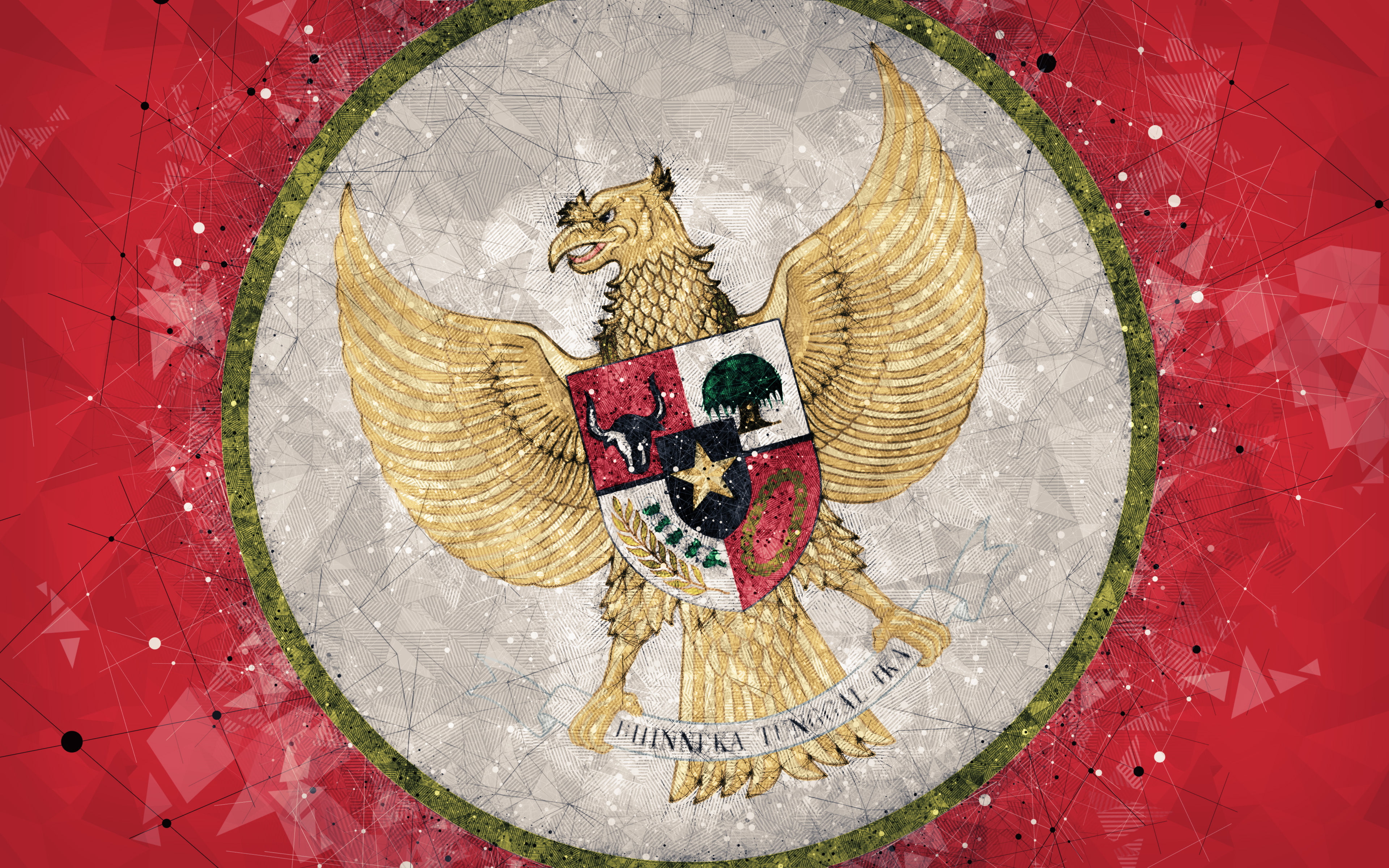 4K, Emblem, Indonesia National Football Team, Logo, Indonesia, Soccer, HD Wallpaper