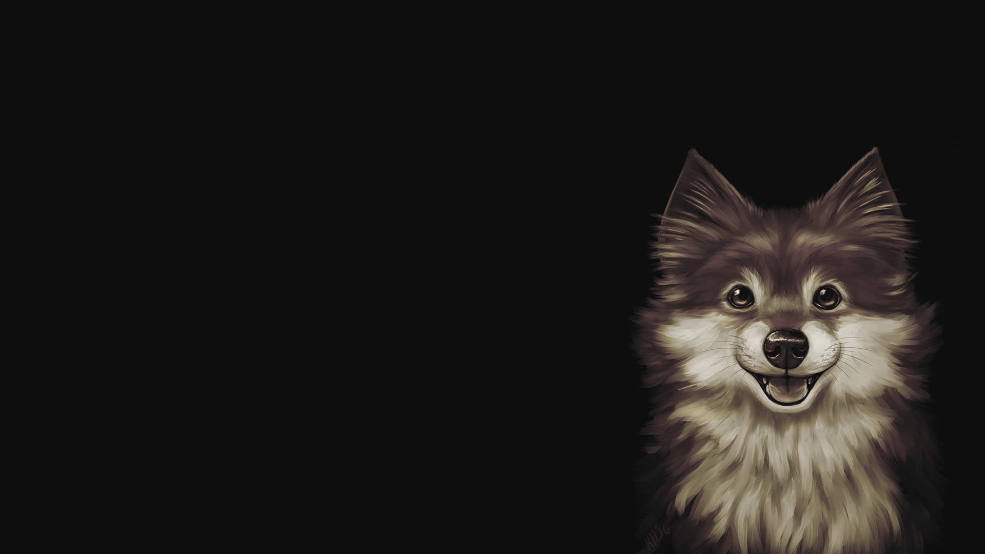 Kris Lewis, doggie, 1080P, art, Sadie, dog, HD Wallpaper
