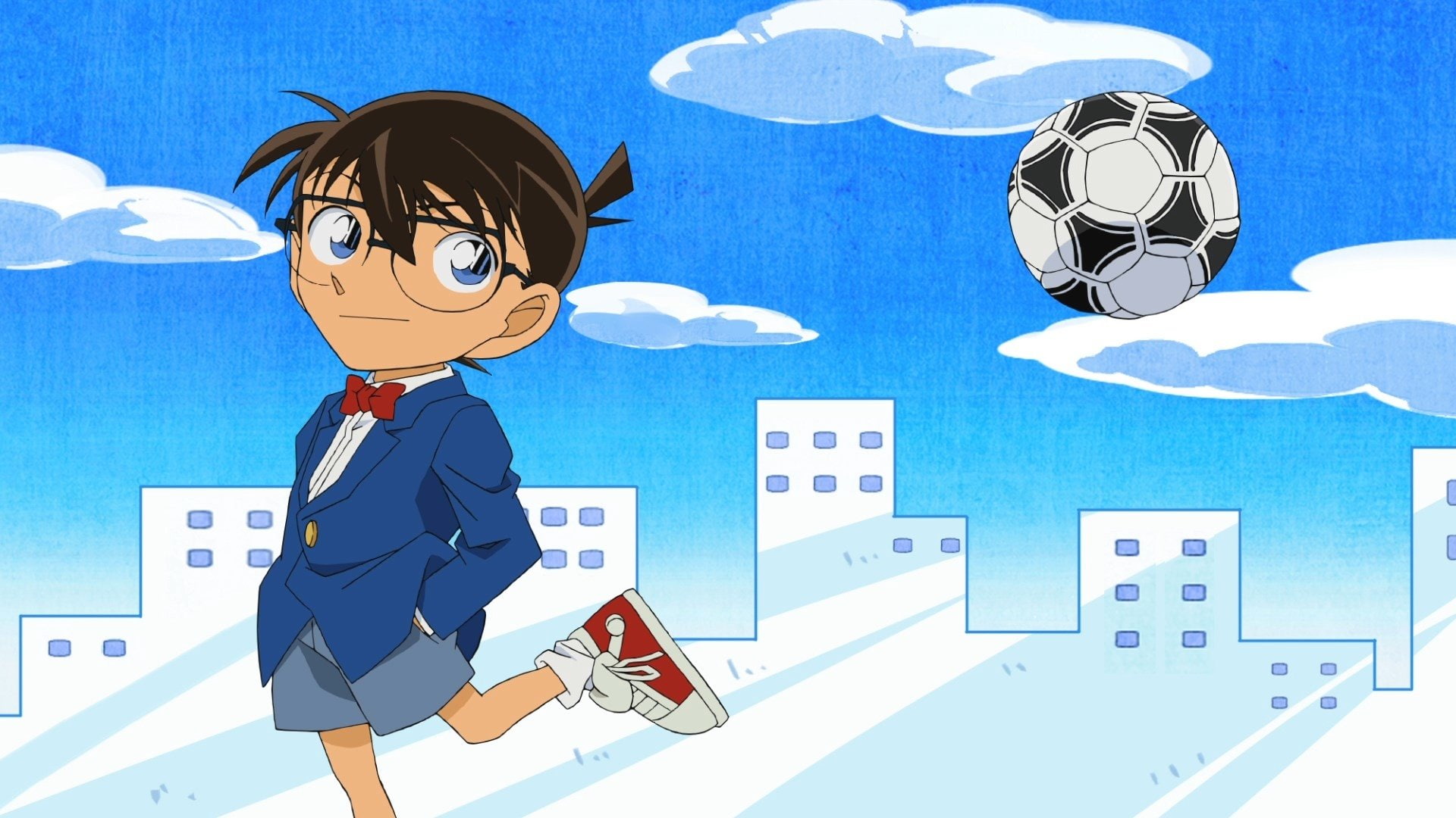 males, men, technology, businessman, nature, offspring, Detective Conan, suit, blue, 1080P, one person, Anime, Conan Edogawa, adult, business, sky, business person, HD Wallpaper