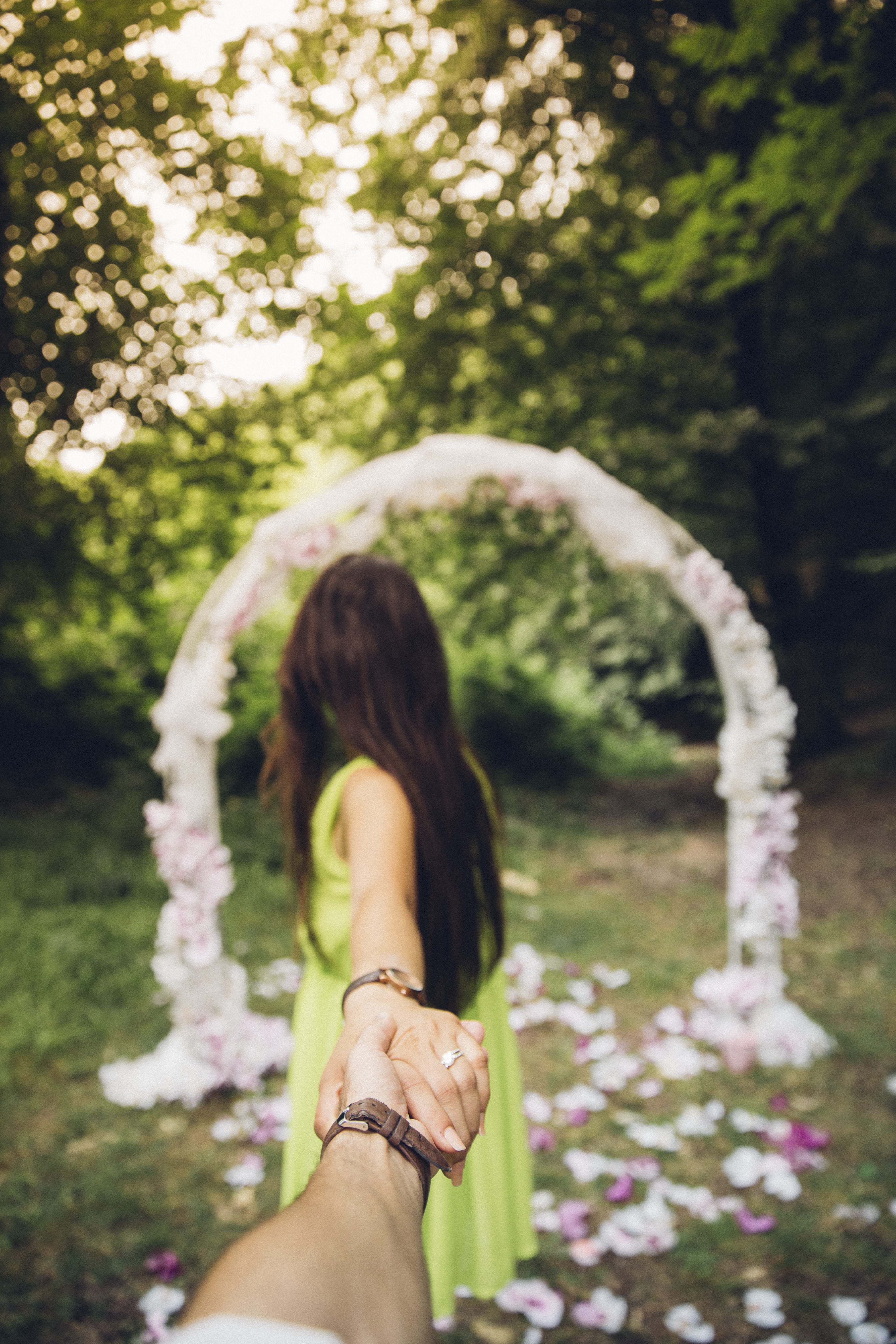 hairstyle, beauty In Nature, beautiful, flowering plant, young Women, one Person, outdoors, tree, holding, women, leading, one woman only, real people, Phone HD Wallpaper