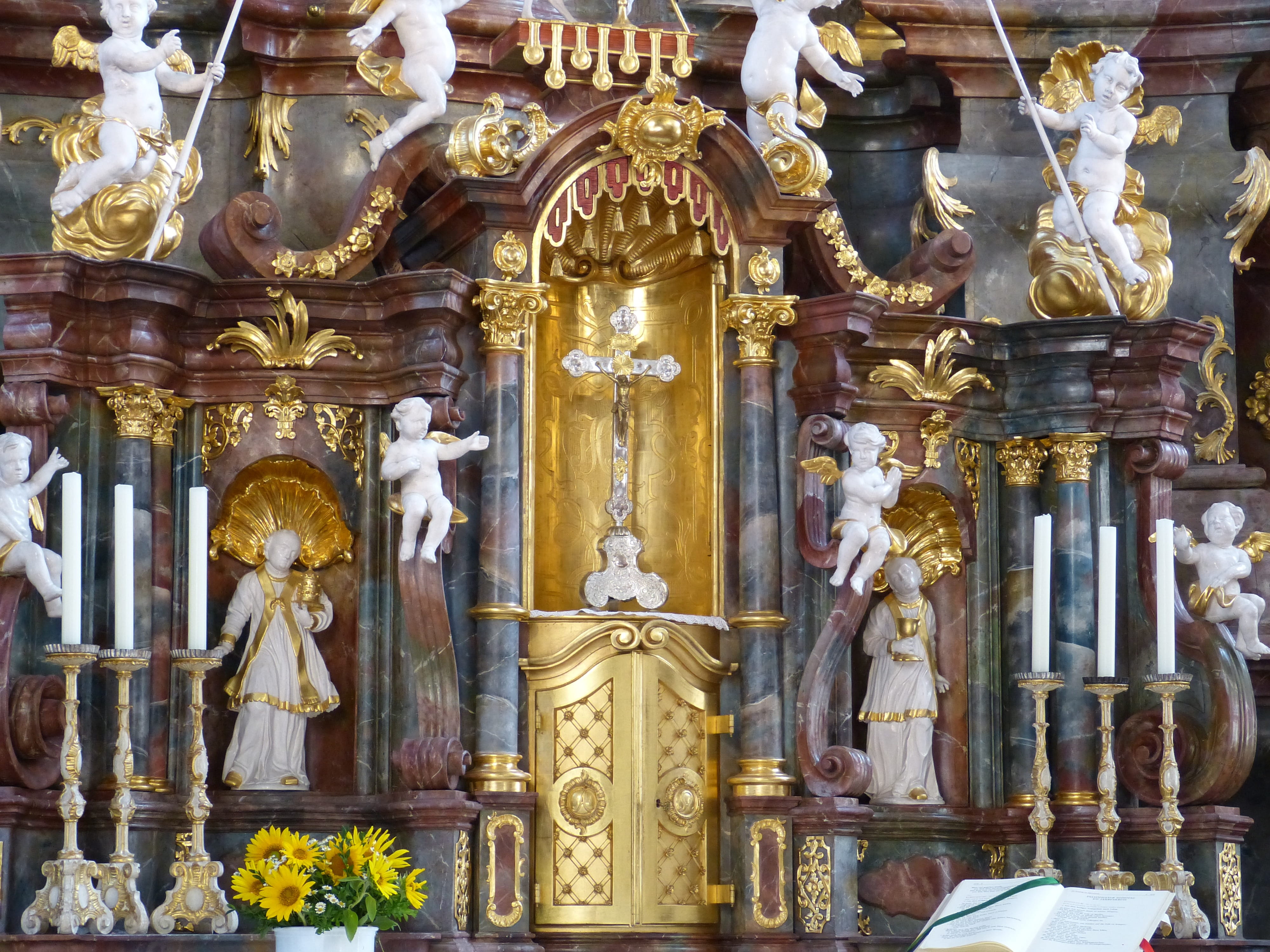 history, Baroque, female likeness, representation, male likeness, 4K, place of worship, Church, Angel, architectural column, famous Place, temple - Building, HD Wallpaper