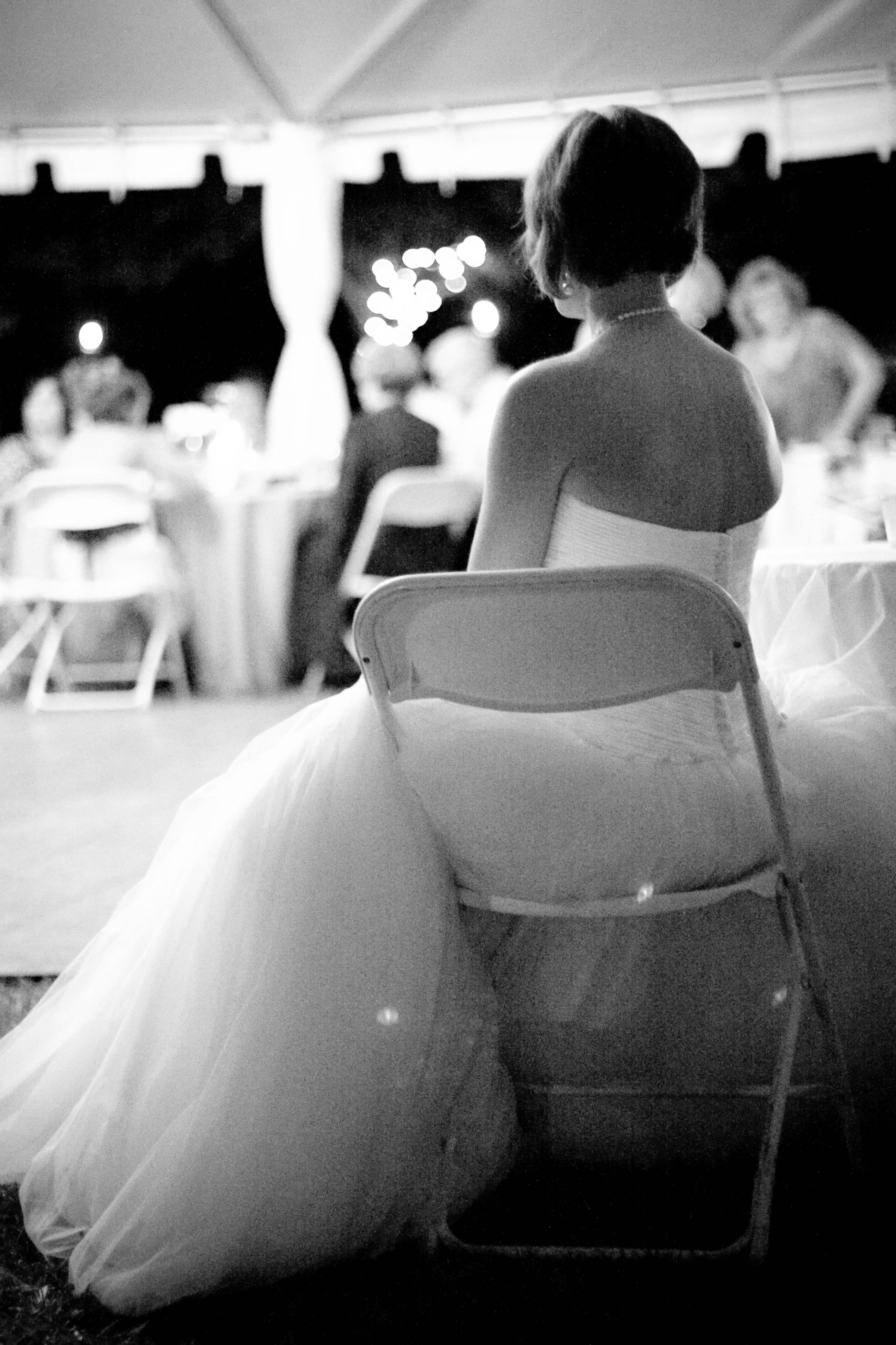 folding chair, leisure activity, event, spectator, chair, waiting, white, audience, romance, wearing, wedding, greyscale, bride, seat, gown, strapless, Phone HD Wallpaper
