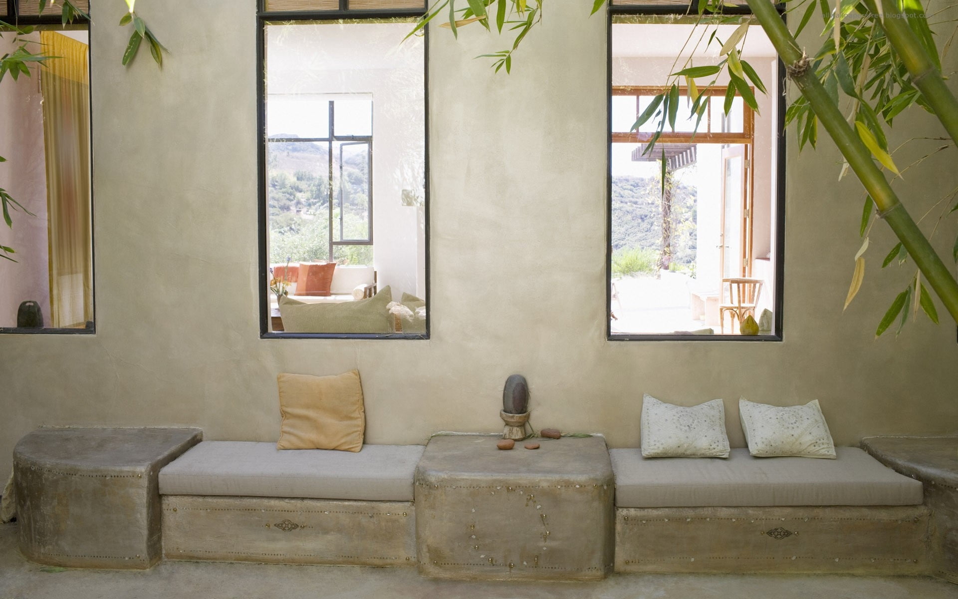 building, shelves, domestic room, chair, architecture, three, nature, home showcase interior, white, sofa, living room, indoors, throw, no people, 1080P, HD Wallpaper
