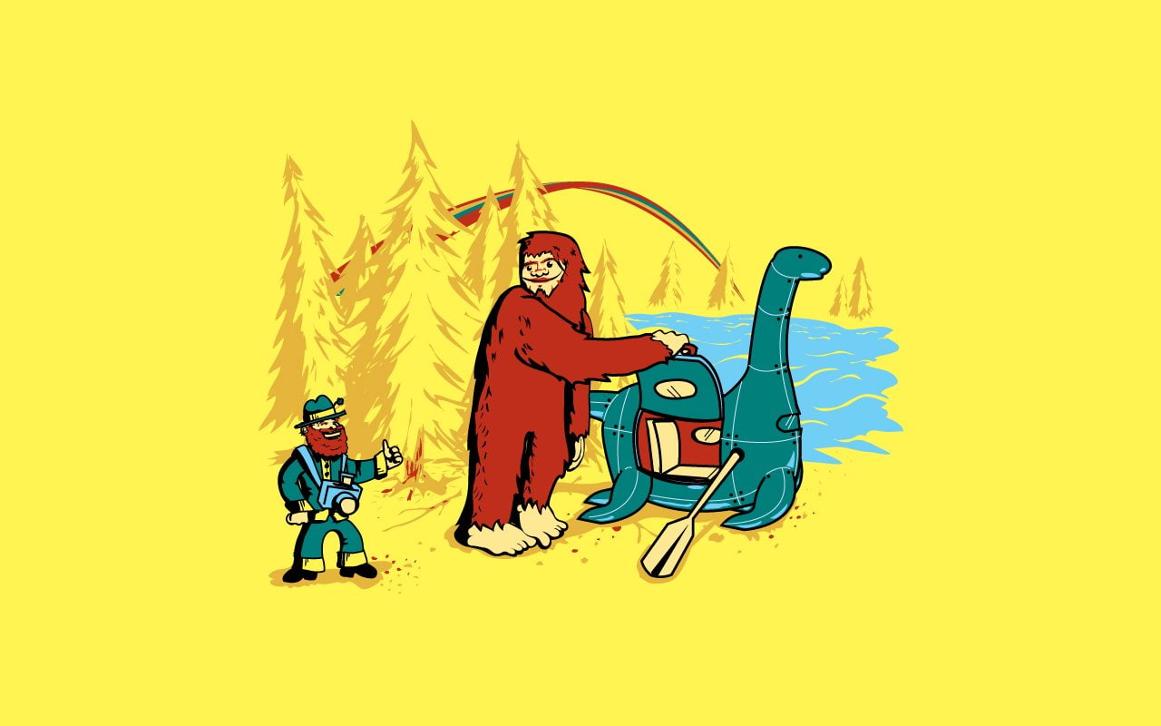 720P, Humor, Funny, Bigfoot, Loch Ness Monster, Leprechaun, Sasquatch, HD Wallpaper