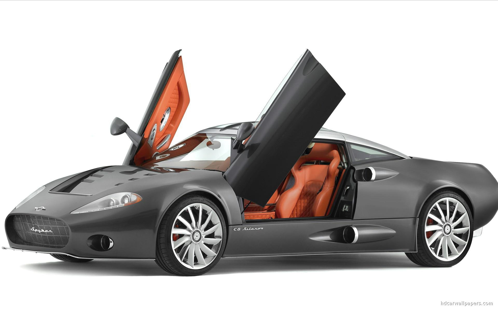 1080P, aileron, super, door, unveiling, scissor, spyker, cars, black, car, c, HD Wallpaper