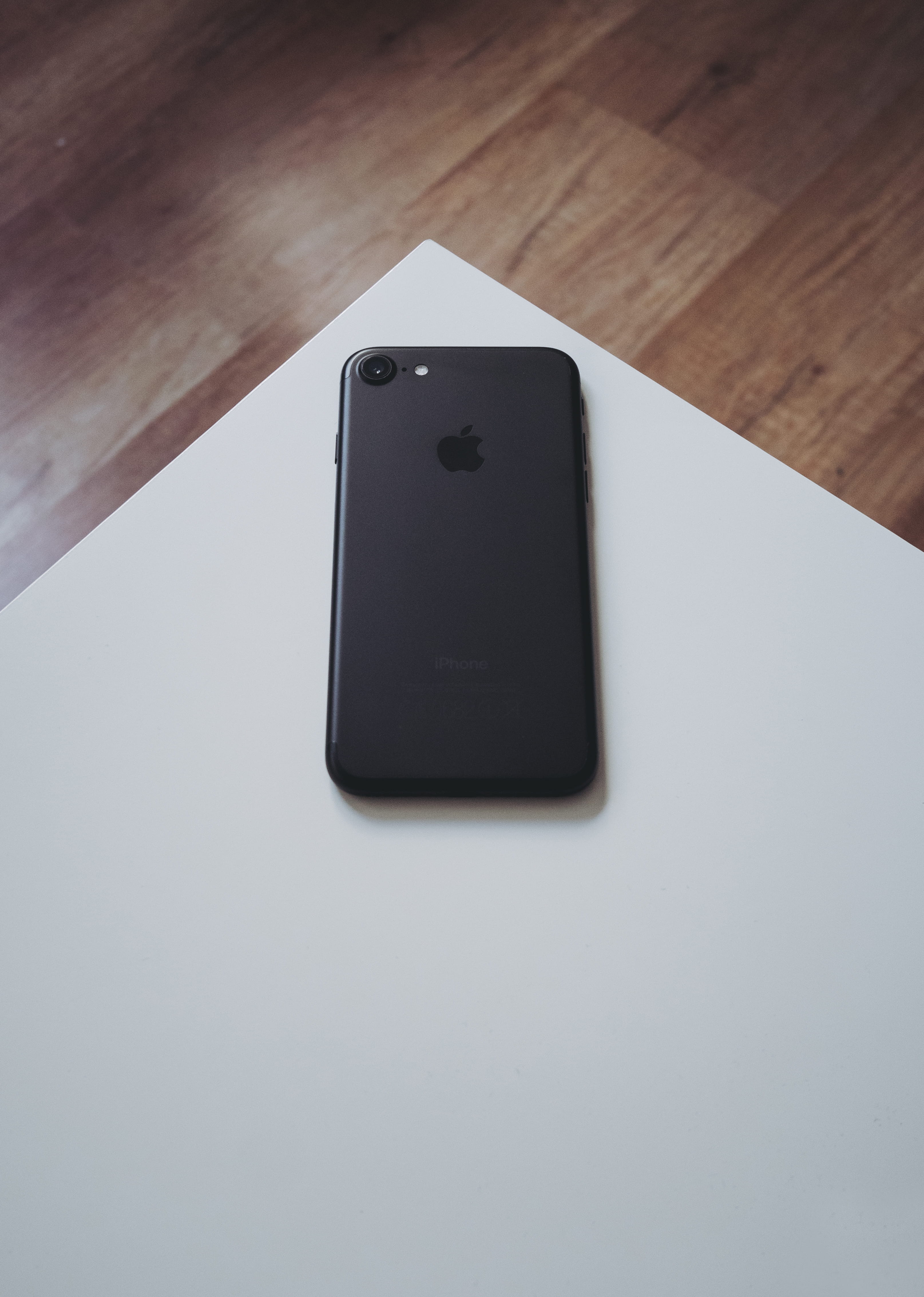 no people, matte black, apple, focus on foreground, control, electronics, osijek, day, 4K, technology, smart phone, still life, close-up, wooden, indoors, Phone HD Wallpaper