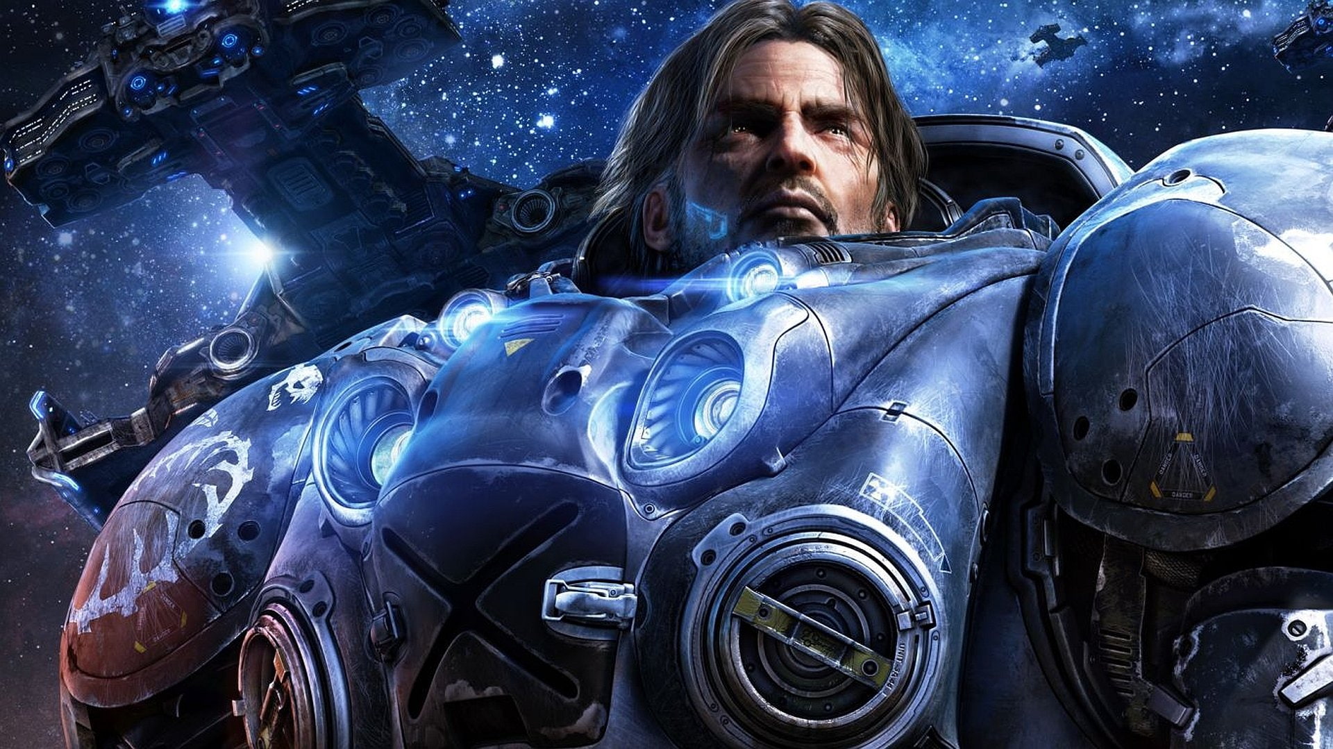 night, looking, adult, real people, 1080P, Starcraft II: Wings Of Liberty, portrait, beard, mature adult, transportation, mode of transportation, blue, HD Wallpaper