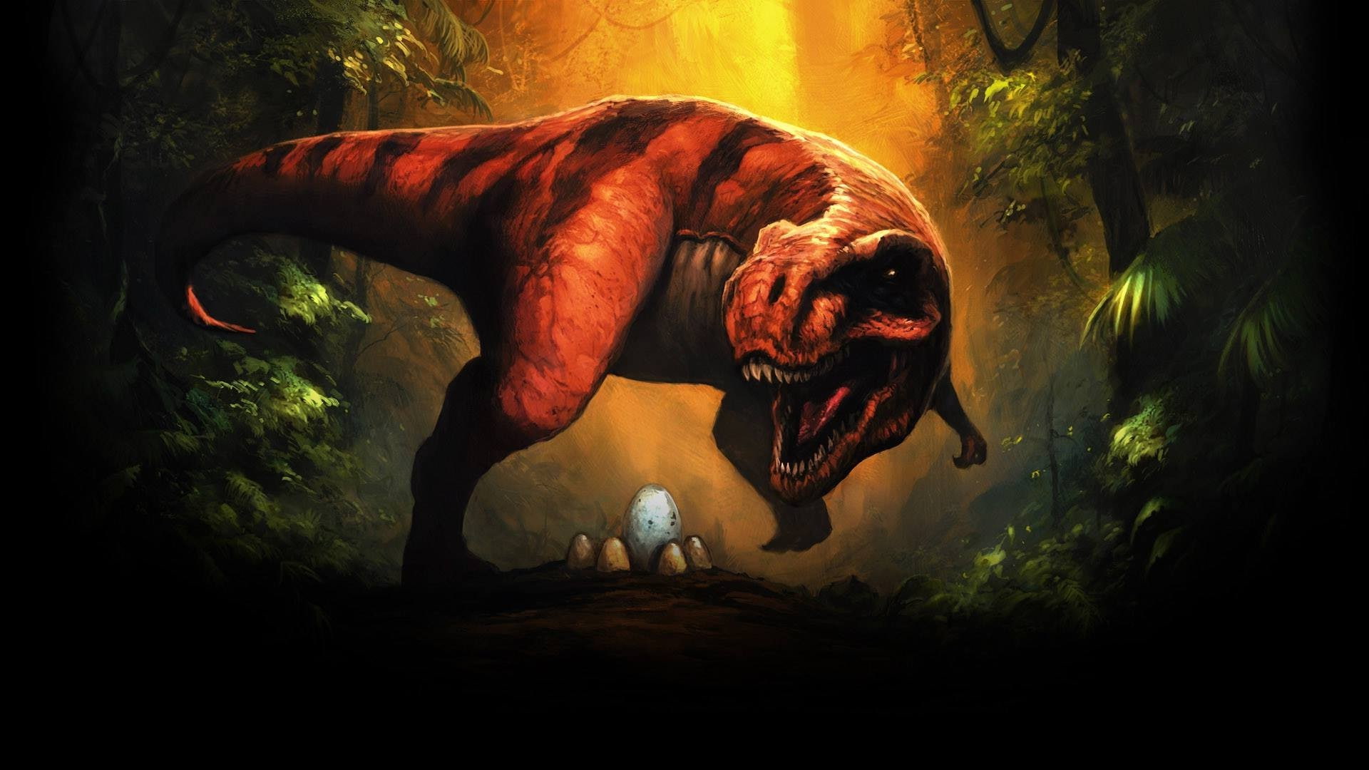 nature, mouth open, vertebrate, 1080P, evil, men, motion, land, one animal, tree, hairstyle, mammal, adult, people, animal wildlife, dinosaurs fantasy art tyrannosaurus rex eggs, HD Wallpaper
