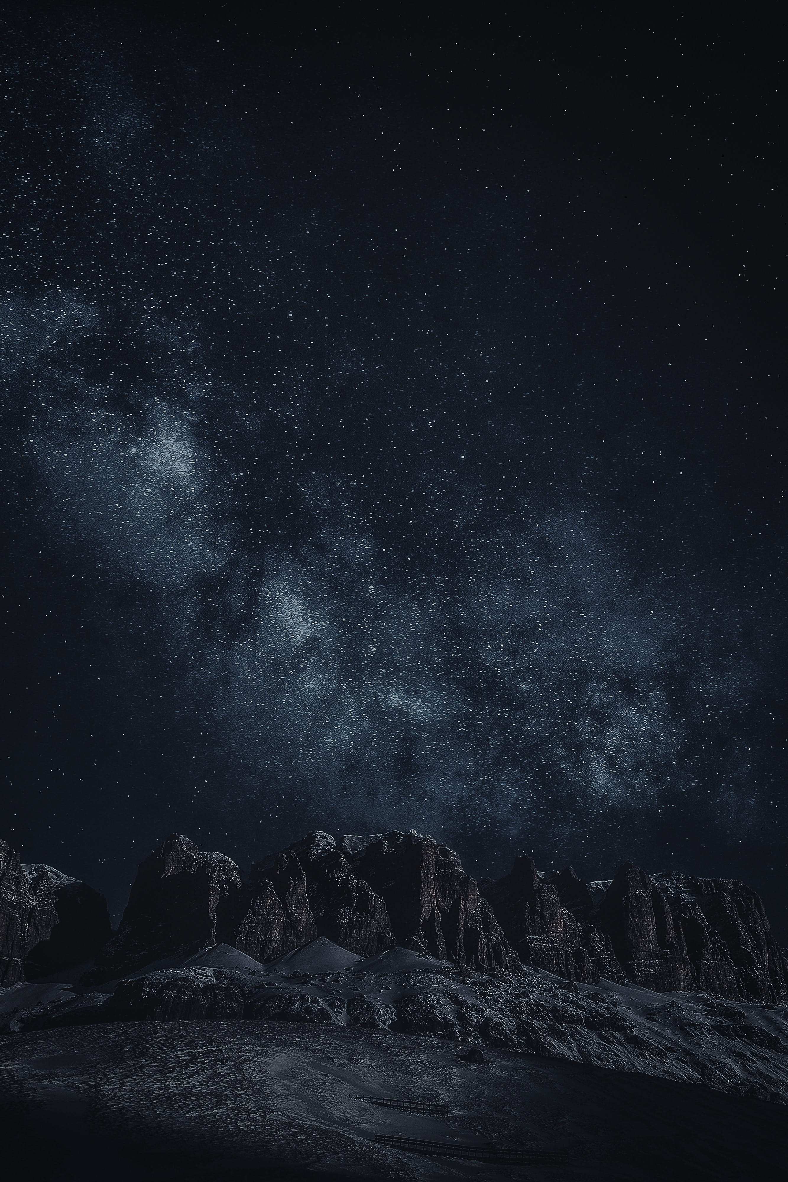 4K, astrology, constellation, mountain, rocky, sky, cosmos, dark, galaxy, astronomy, space, rock formations, desktop, milky way, star, evening, Phone HD Wallpaper