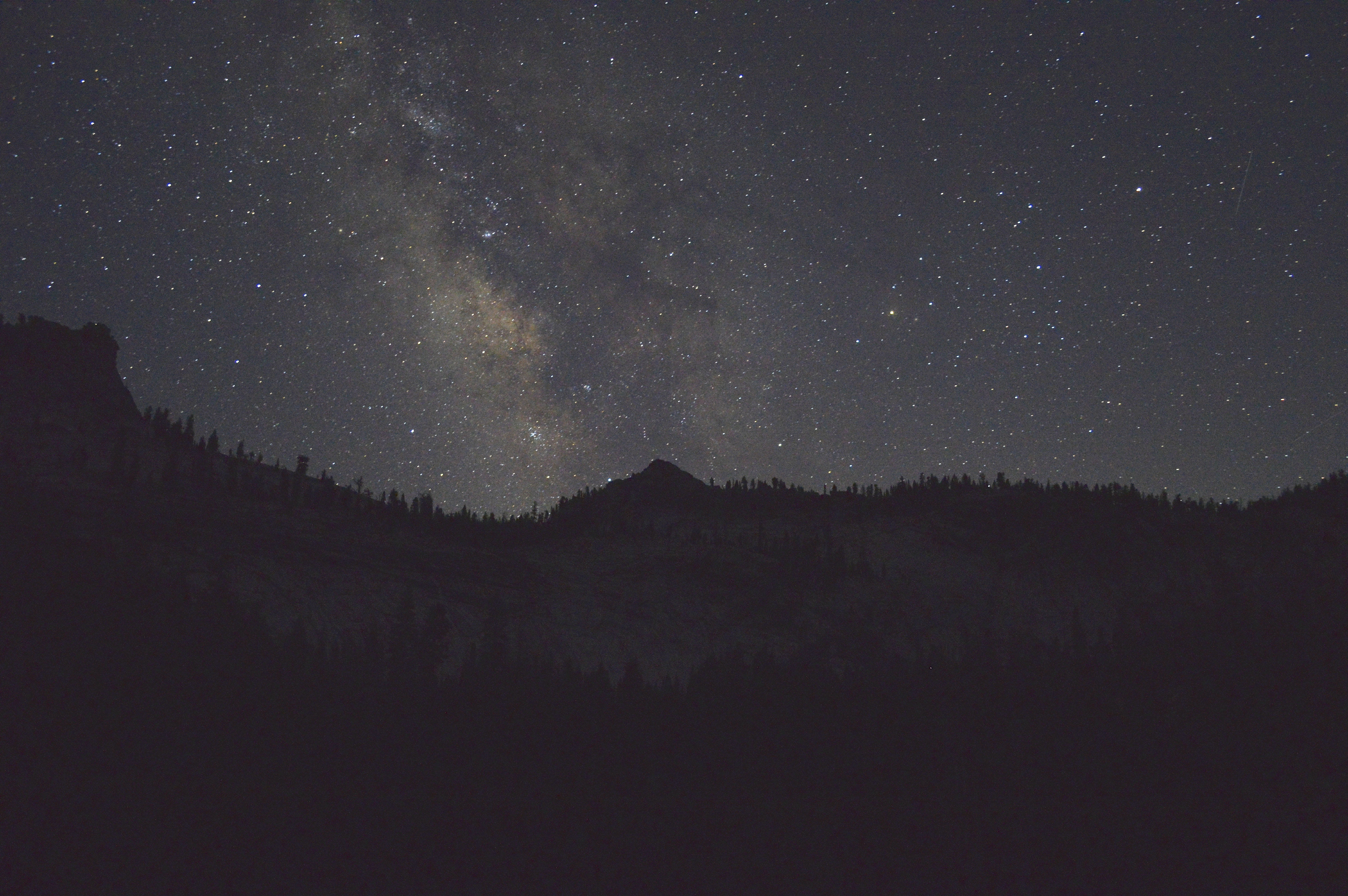astronomy, constellation, nature, adventure, star Field, dark, environment, mountain, silhouette, beauty in nature, nighttime, 5K, nebula, galaxy, no people, HD Wallpaper