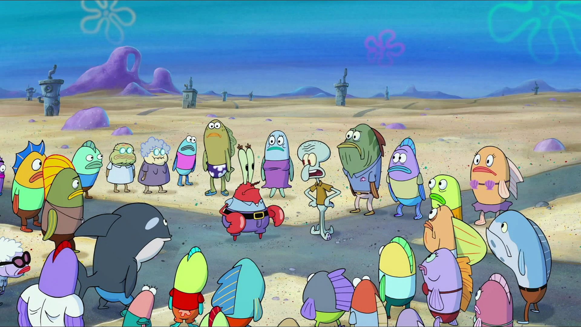 water, cartoon, animation, out, 1080P, sponge, family, spongebob, HD Wallpaper