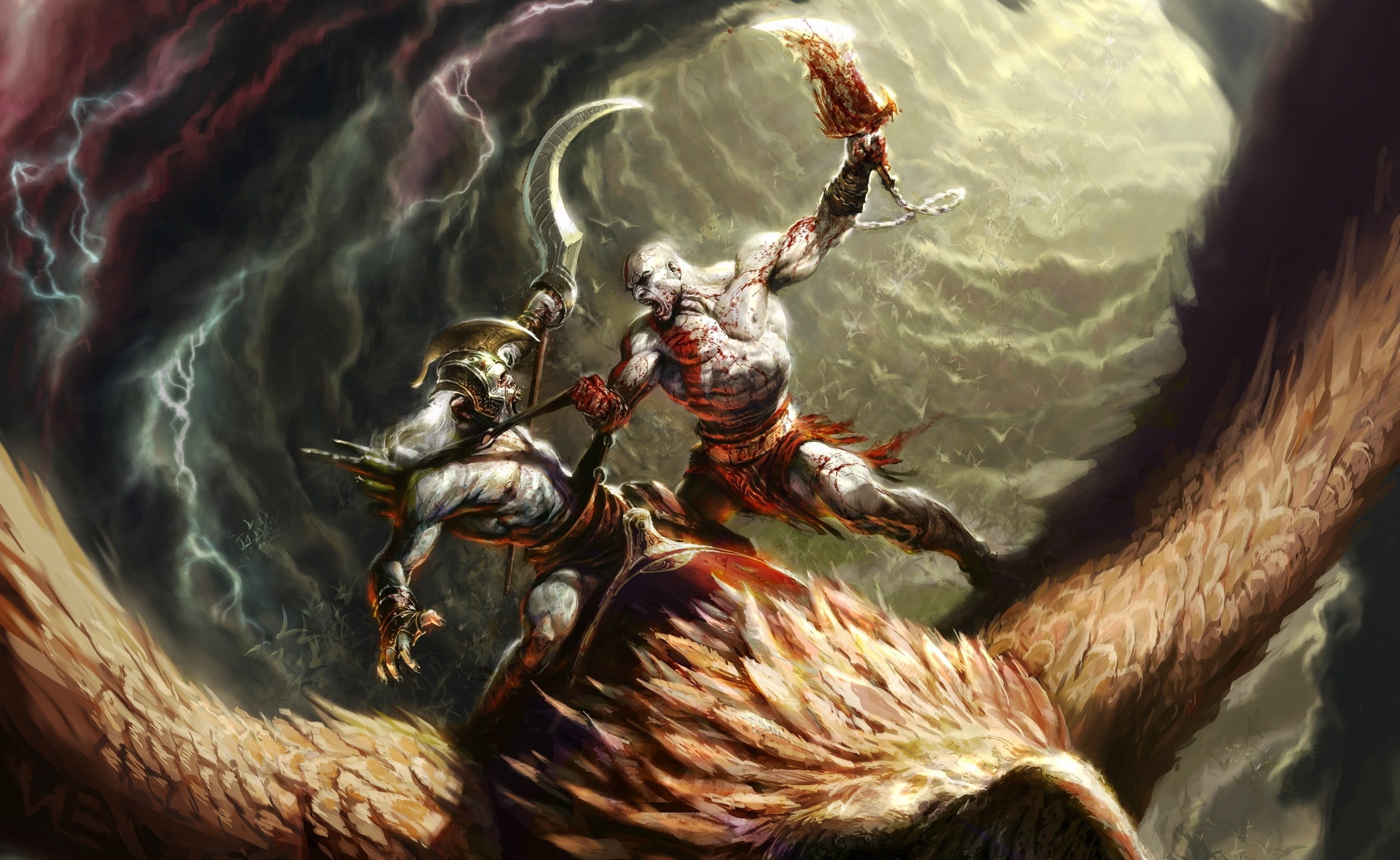 sea, krytos, underwater, high angle view, Game, animals in the wild, swimming, god, marine, nature, zoology, Battle, God Of War, animal themes, HD Wallpaper