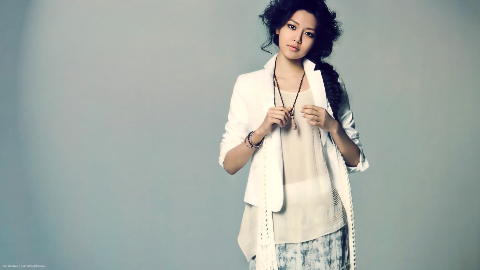 1080P, casual clothing, black hair, s, lifestyles, cardigan, front view, soo, copy space, indoors, hairstyle, women, leisure activity, looking, white, HD Wallpaper