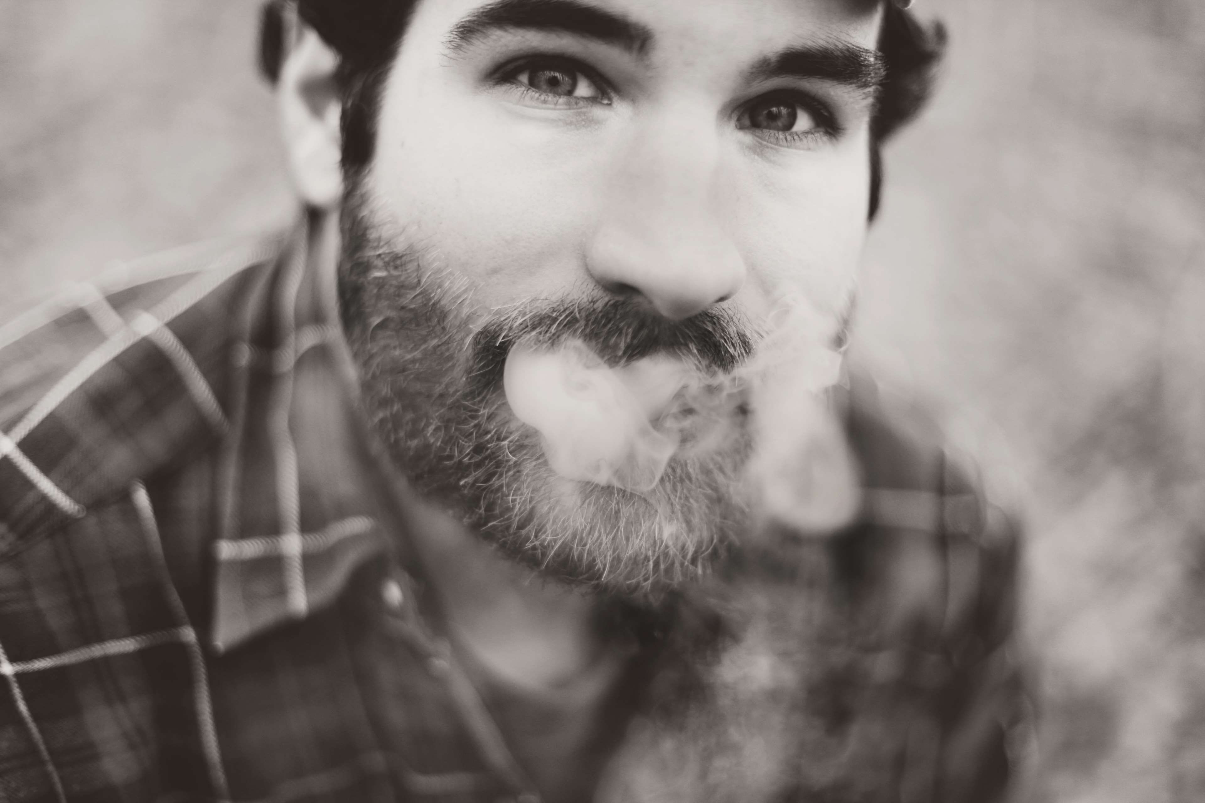 fashion, handsome, model, adult, leisure activity, facial hair, portrait, dark, males, man, fine looking, smoking, smoke, contemplation, close up, mid adult, HD Wallpaper