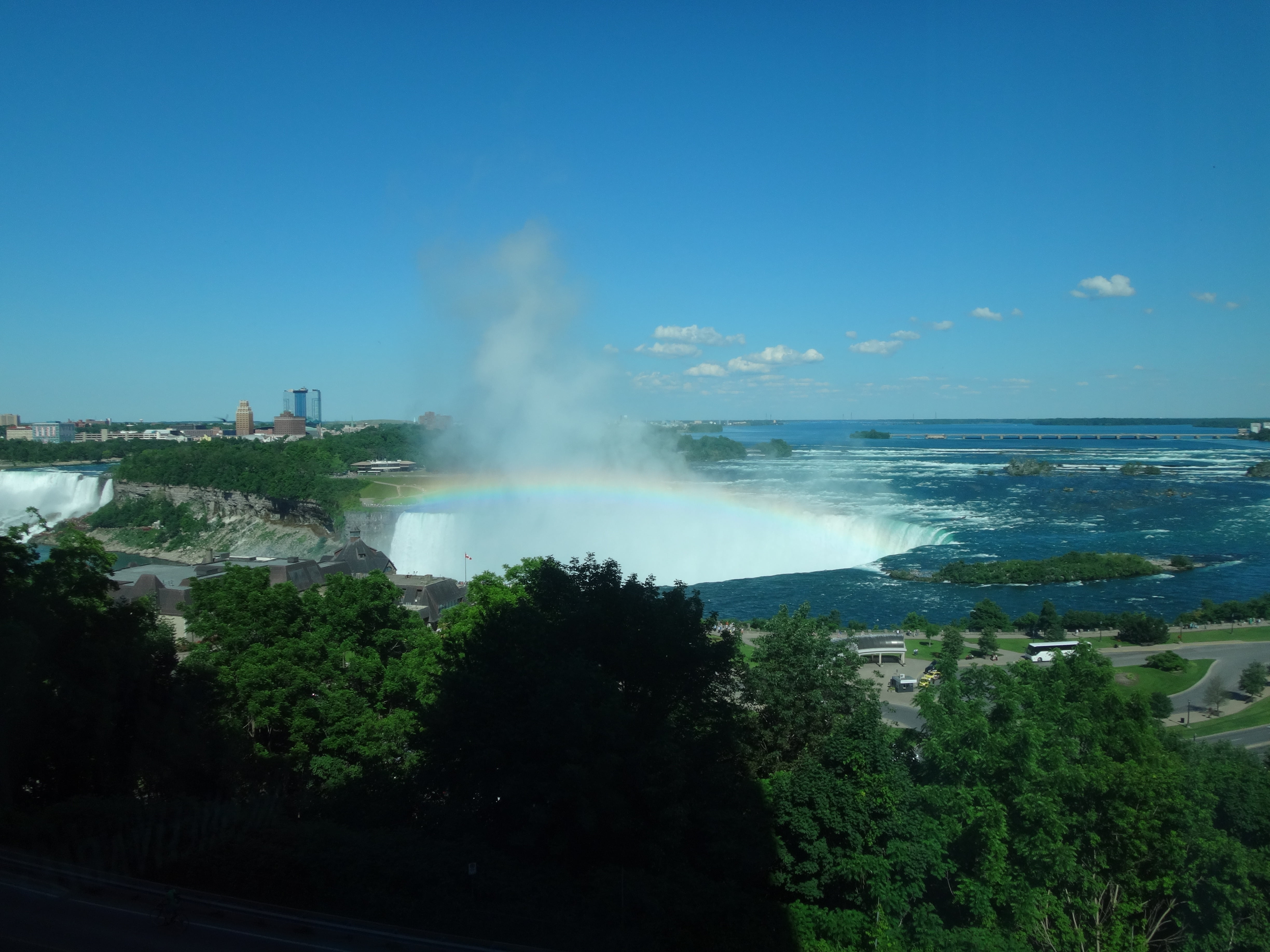 beauty in nature, flow, niagra falls, no people, sky, blue, waterfall, plant, wonder, lake, falls, tree, horizon, scenics - nature, motion, niagra, flowing, HD Wallpaper