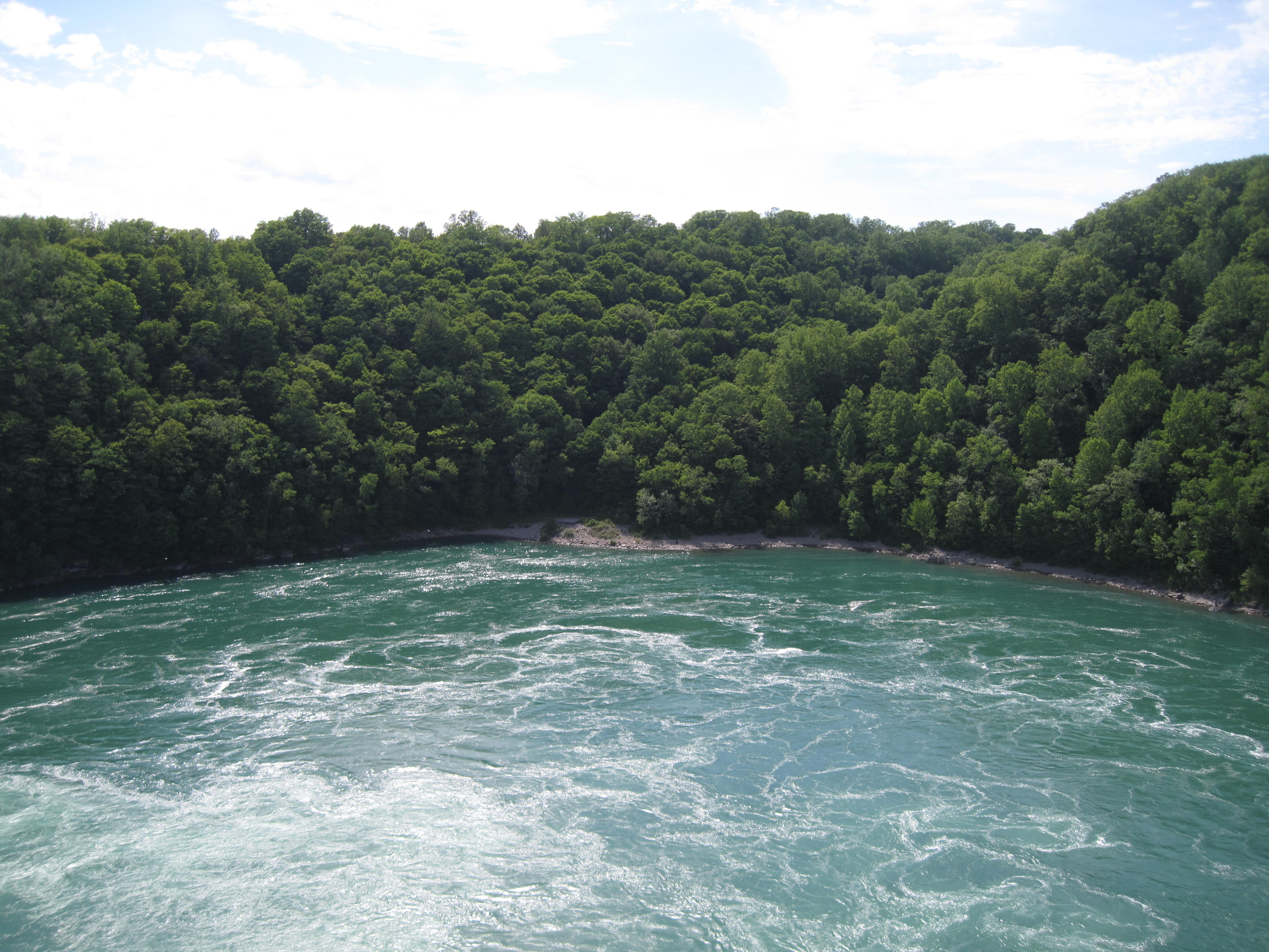 no people, plant, motion, tourism, growth, cloud - sky, river, day, sea, summer, scenic, niagra falls, canada, sky, rapids, beauty in nature, 4K, idyllic, HD Wallpaper