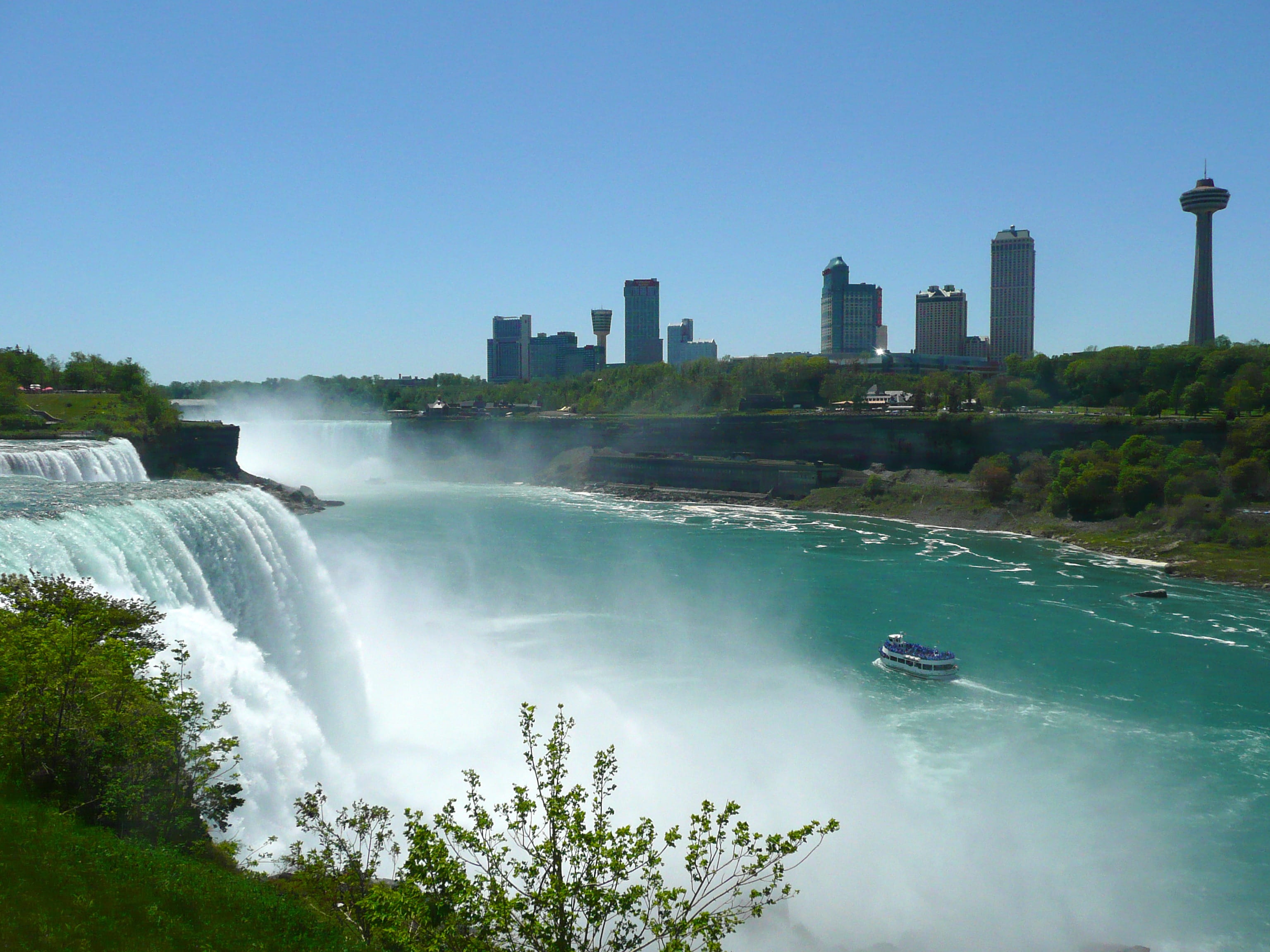 tourist attraction, sky, building exterior, tree, photo, beauty in nature, architecture, ontario, scenics - nature, skyscraper, falls, nature, power in nature, HD Wallpaper