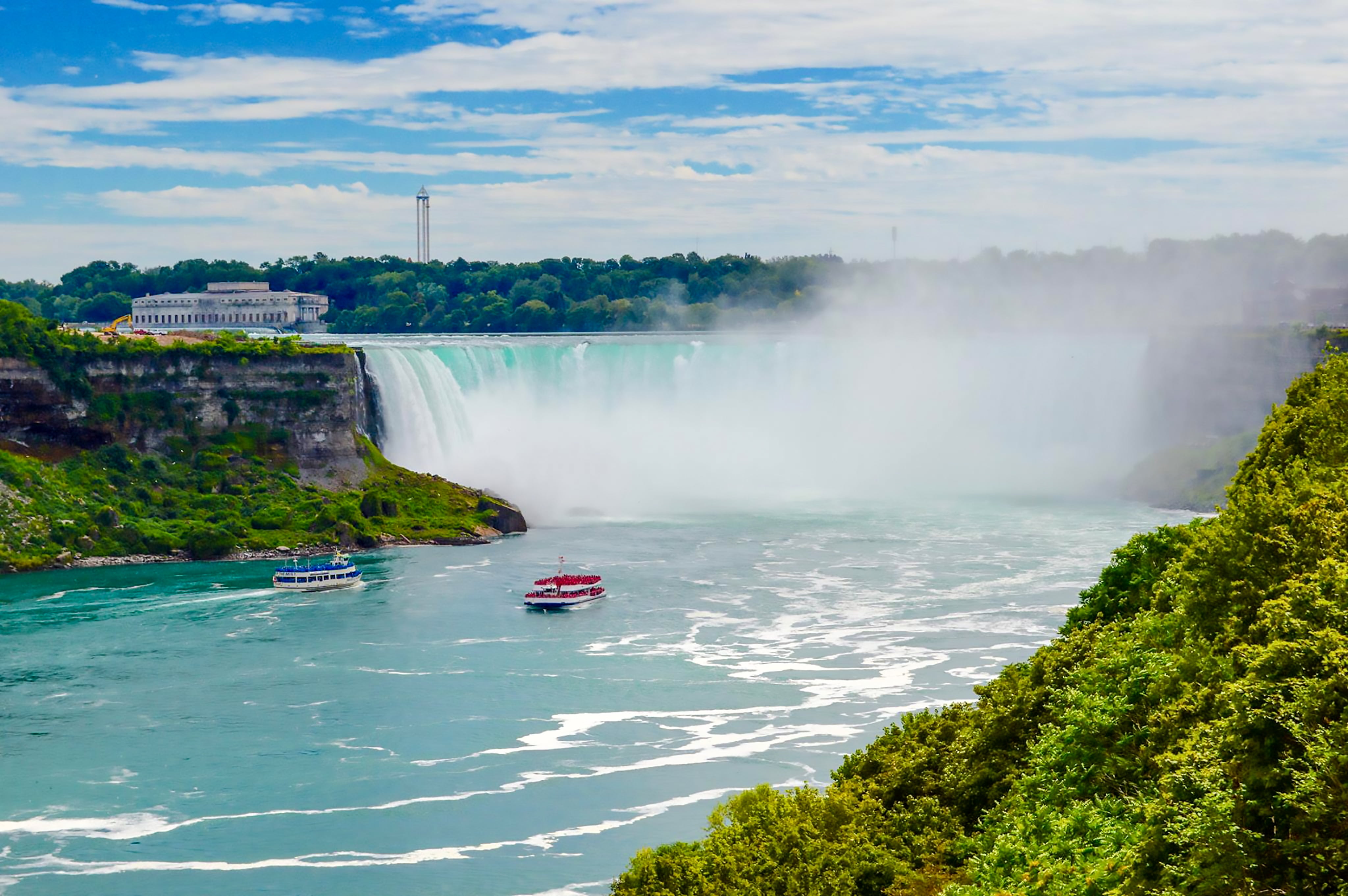 niagara, motion, flow, no people, nature, outdoors, passenger craft, scenics - nature, transportation, non-urban scene, beauty in nature, flowing water, HD Wallpaper