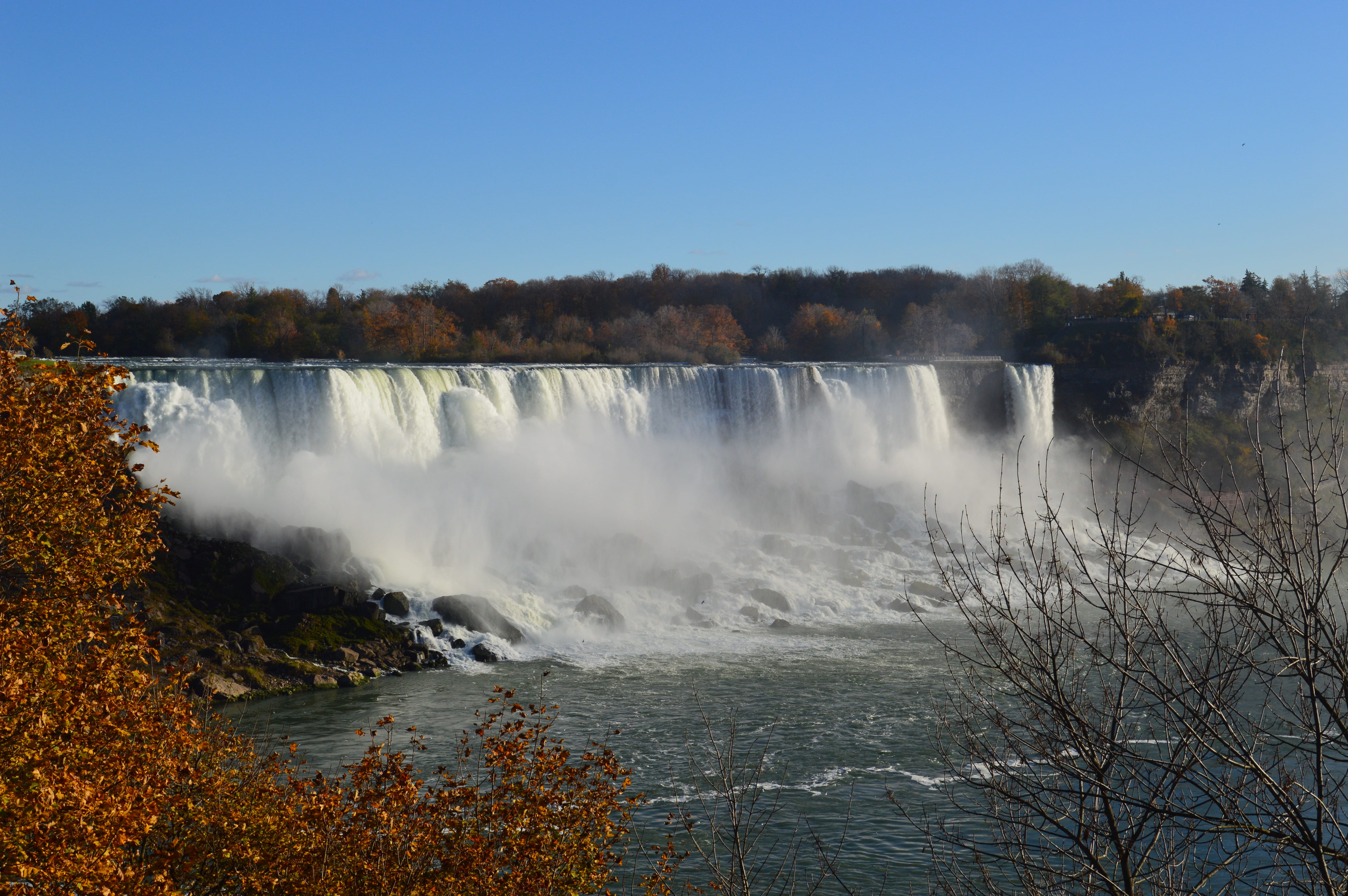power in nature, scenery, plant, clear sky, power, waterfalls, water, niagara falls, scenic, flowing, wilderness, no people, landscape, flowing water, natural, HD Wallpaper