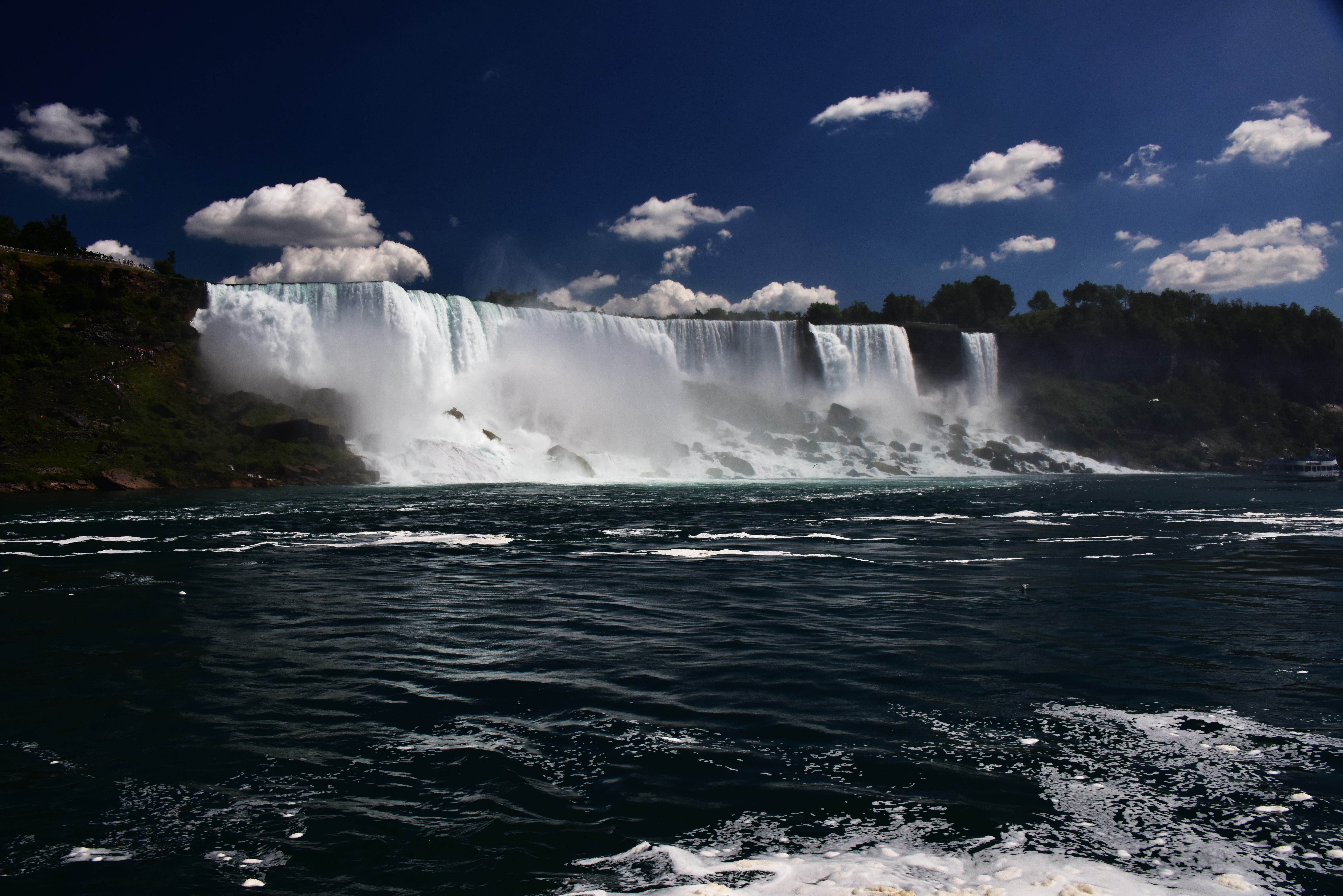 falls, power in nature, cloud - sky, nature, day, waterfall, 5K, niagara falls, outdoors, water, sky, motion, scenics - nature, flowing water, sea, american landscape, HD Wallpaper