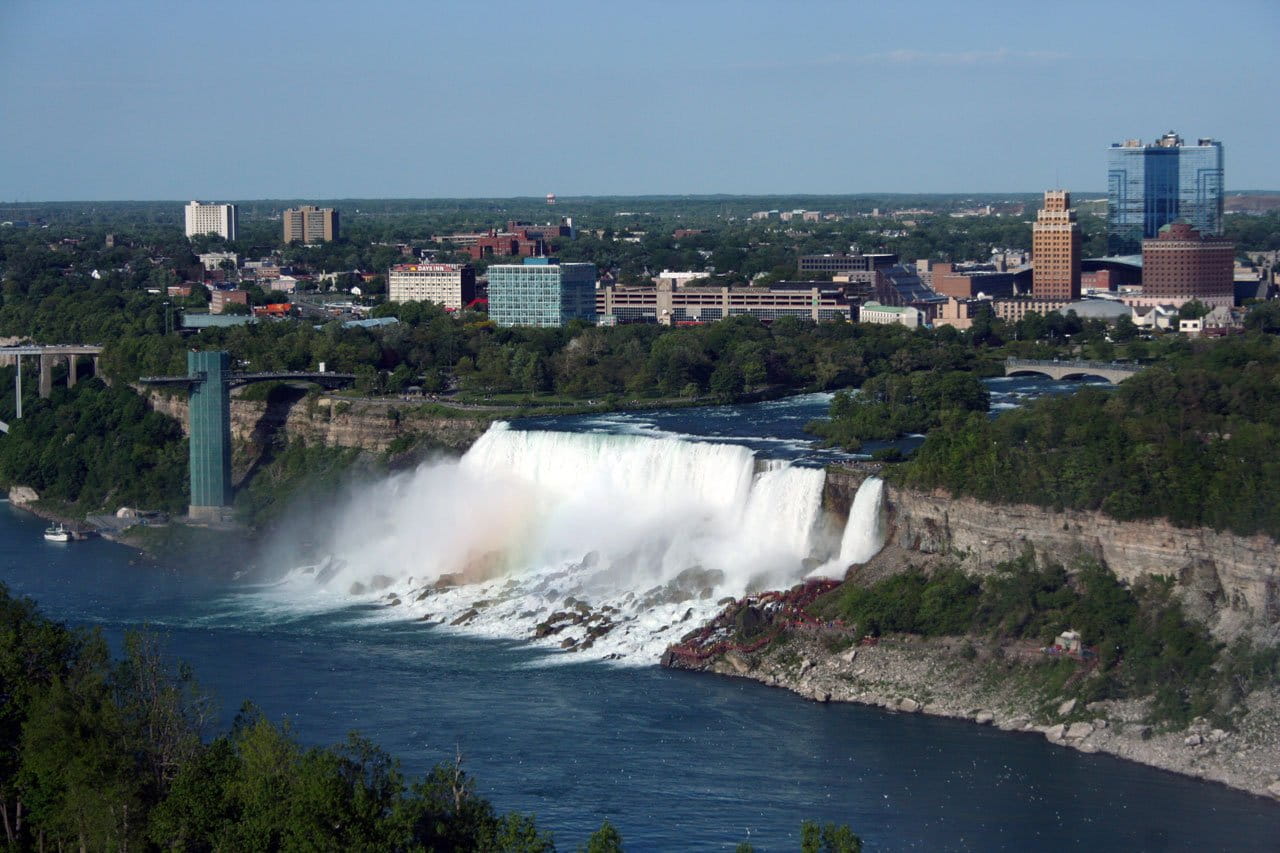 sky, architecture, waterfall, new york, environment, Falls, day, Niagara, building exterior, tourism, nature, island, motion, buffalo, flow, travel, scenics - nature, HD Wallpaper