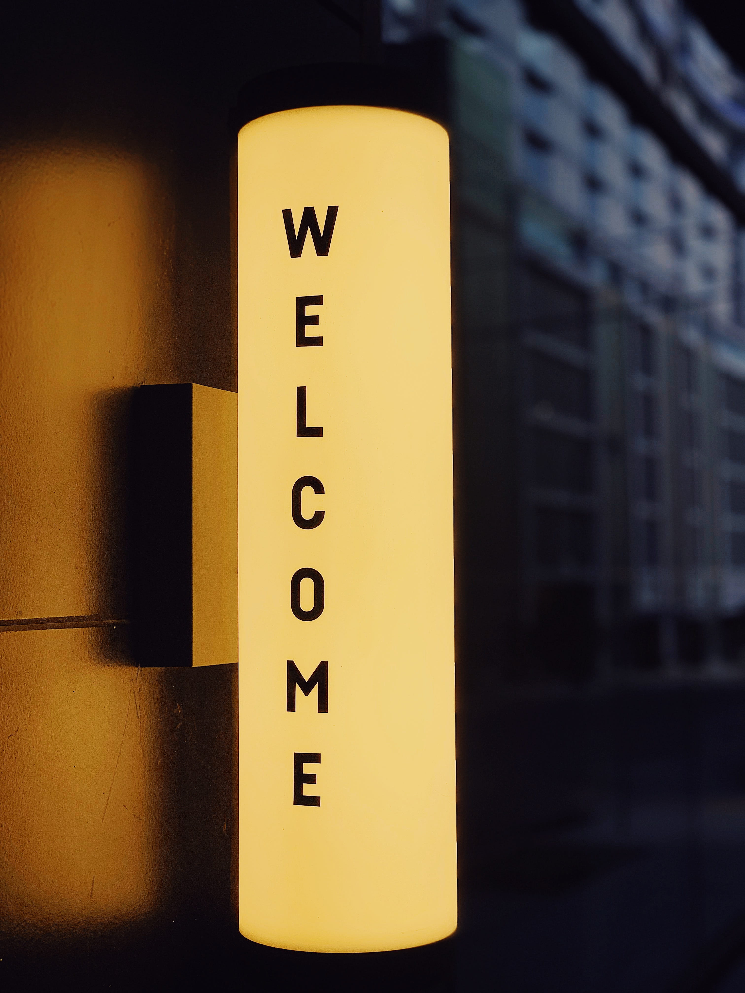 black color, capital letter, yellow, built structure, wall, indoors, number, wall - building feature, 4K, sign, day, welcome, architecture, text, city, Phone HD Wallpaper