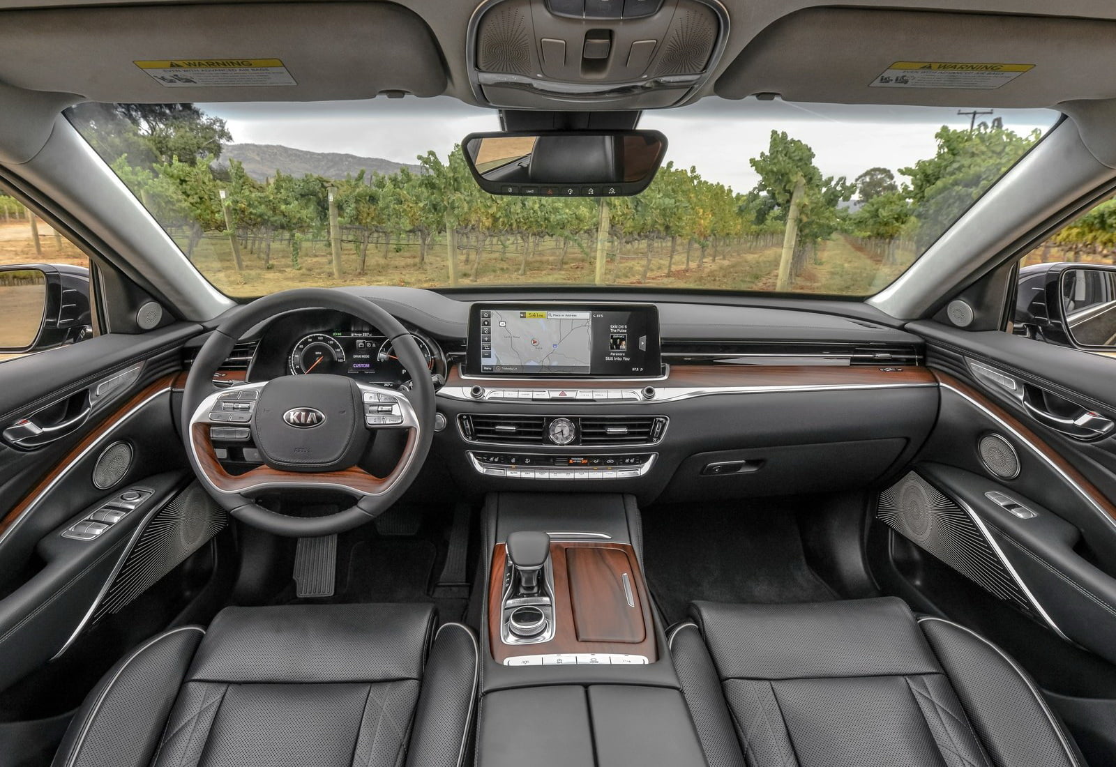 (2019), indoors, vehicle interior, kia, tree, glass - material, dashboard, transportation, no people, mode of transportation, 720P, car, day, motor vehicle, HD Wallpaper