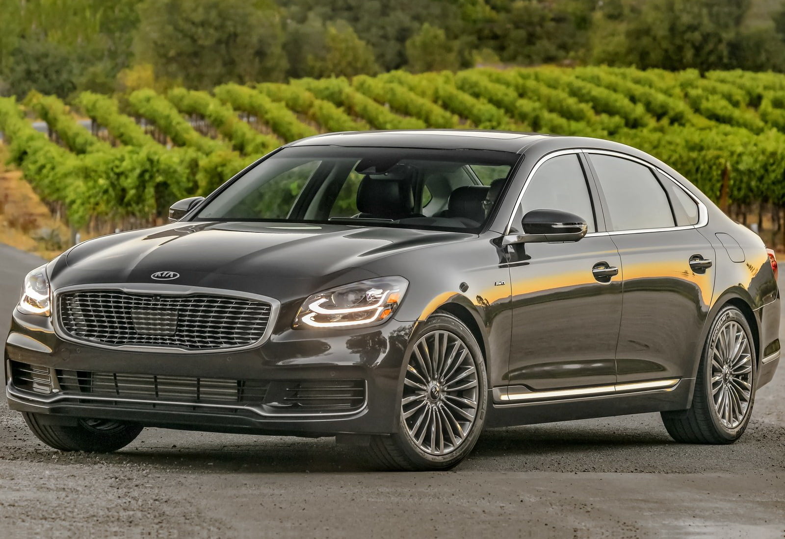 k900, motor vehicle, land vehicle, travel, personal land vehicle, car, kia, parking, green color, transportation, vintage car, nature, (2019), metal, mode of transportation, HD Wallpaper