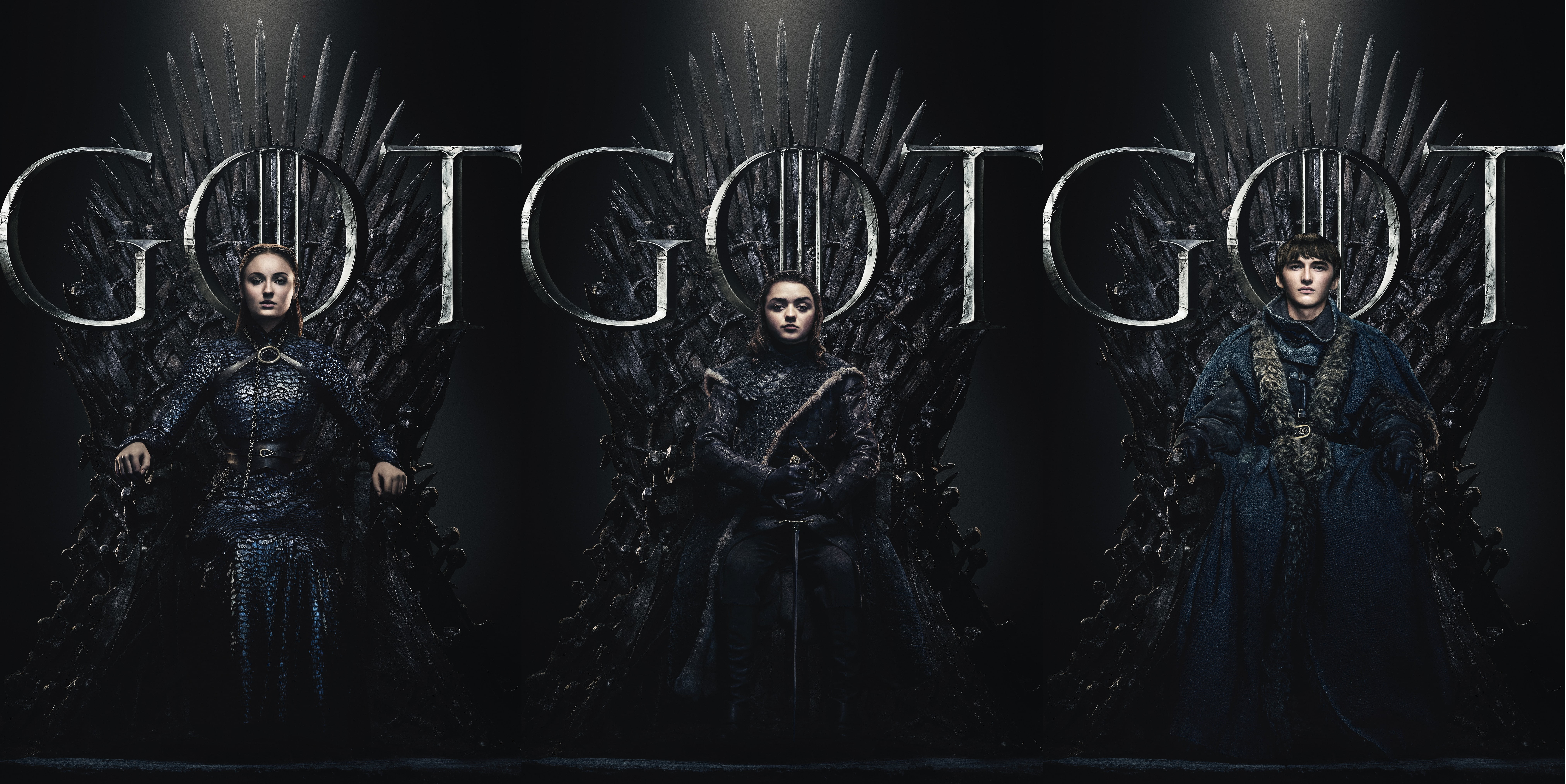 Game Of Thrones, Sophie Turner, Isaac Hempstead-Wright, 8K, Maisie Williams, Arya Stark, Sansa Stark, TV Show, Bran Stark, HD Wallpaper