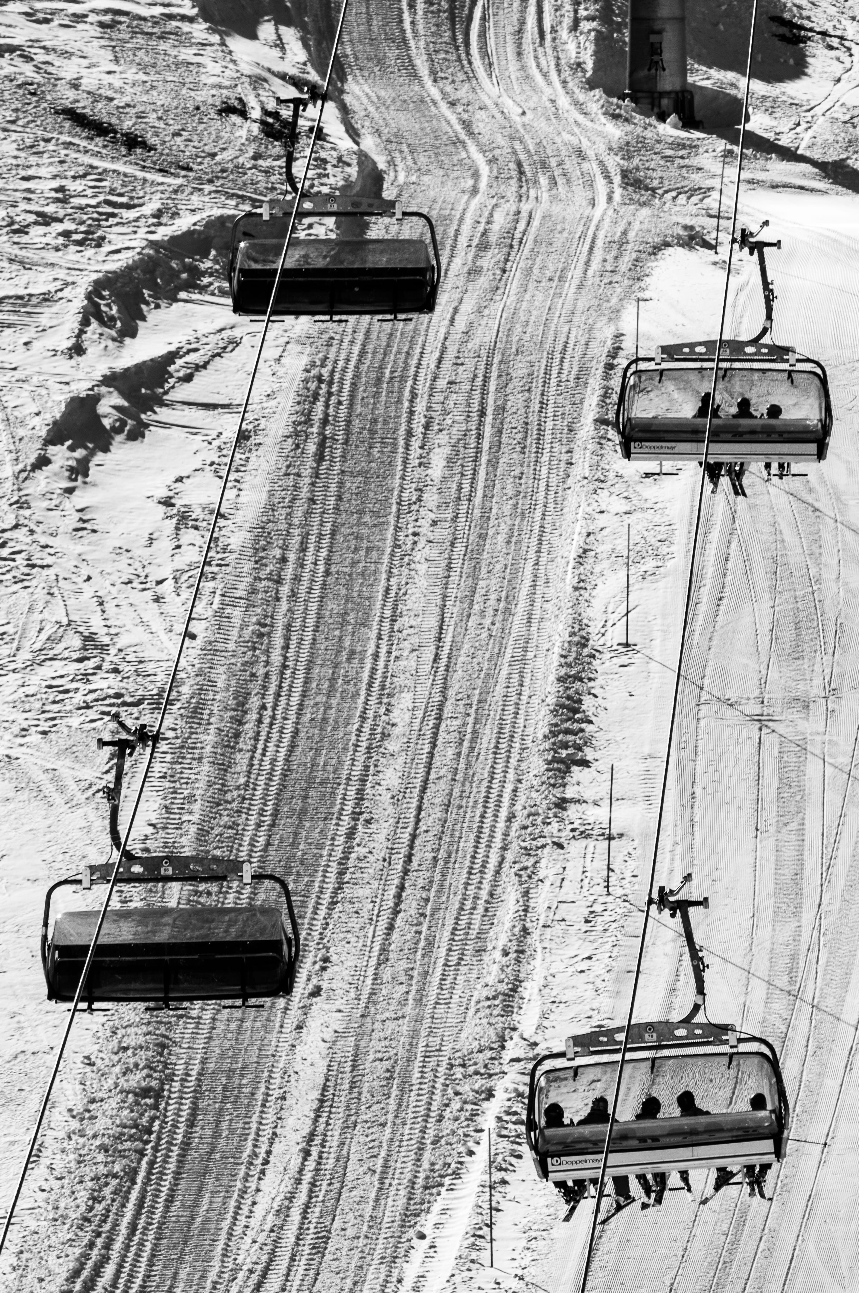 mountain, cable car, architecture, bird, transportation, mode of transportation, nature, connection, s, no people, tracks, travel, people, view, hill, eye, Phone HD Wallpaper