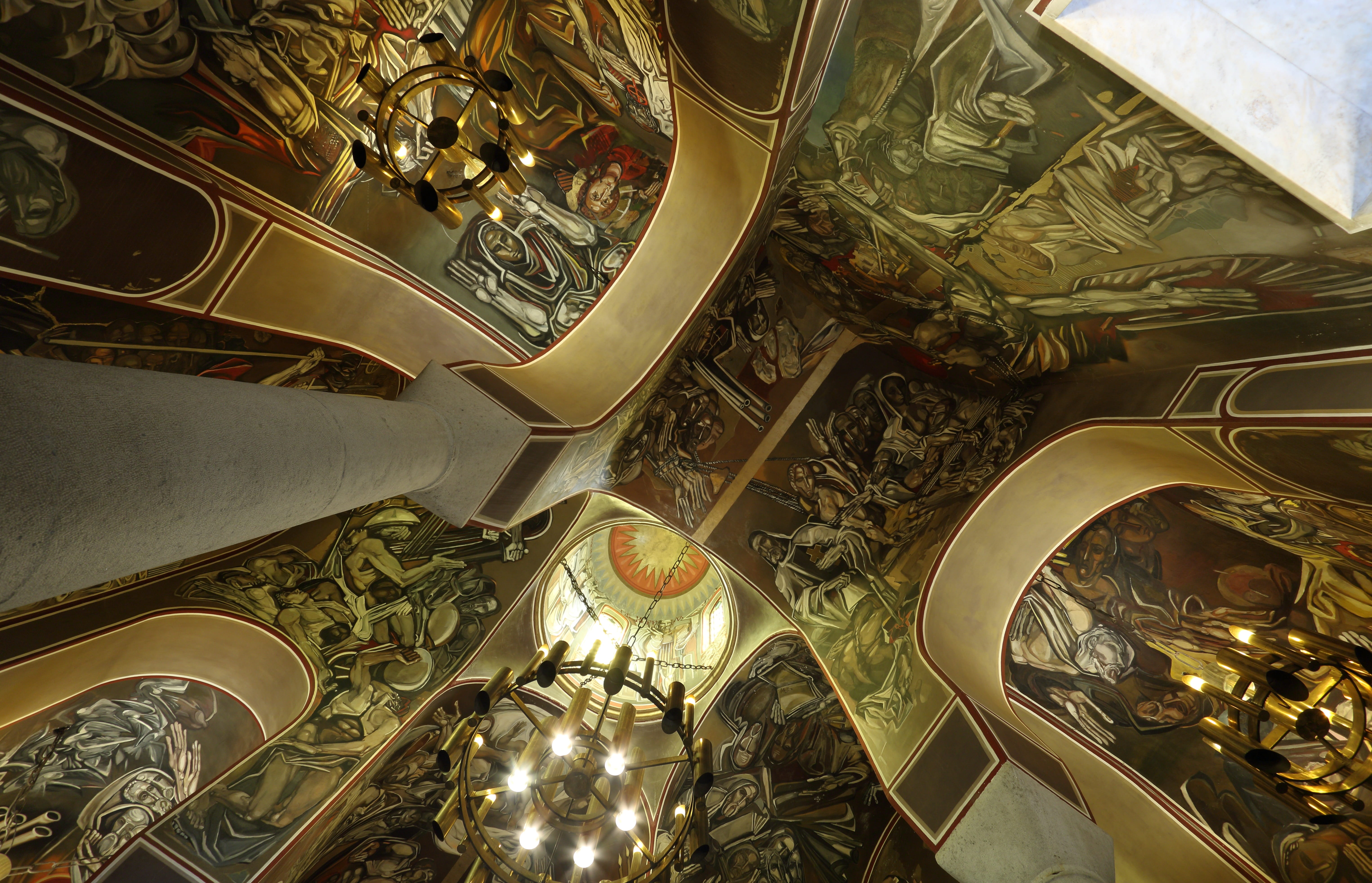representation, veliko tarnovo, directly below, chandelier, creativity, luxury, low angle view, religion, church, 5K, stupid religion, dome, illuminated, HD Wallpaper