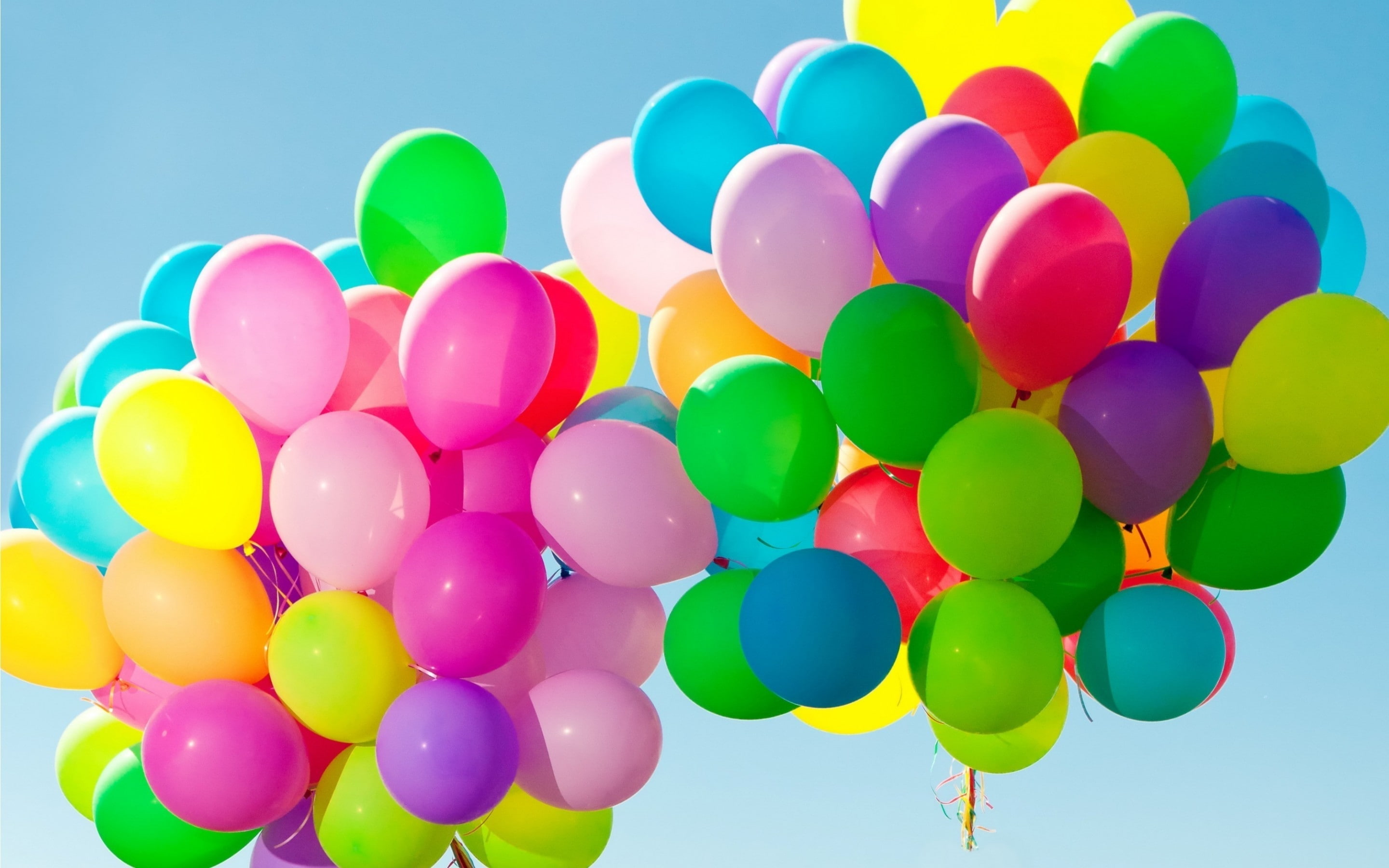 colors, colorful, balloons, 2K, sky, HD Wallpaper